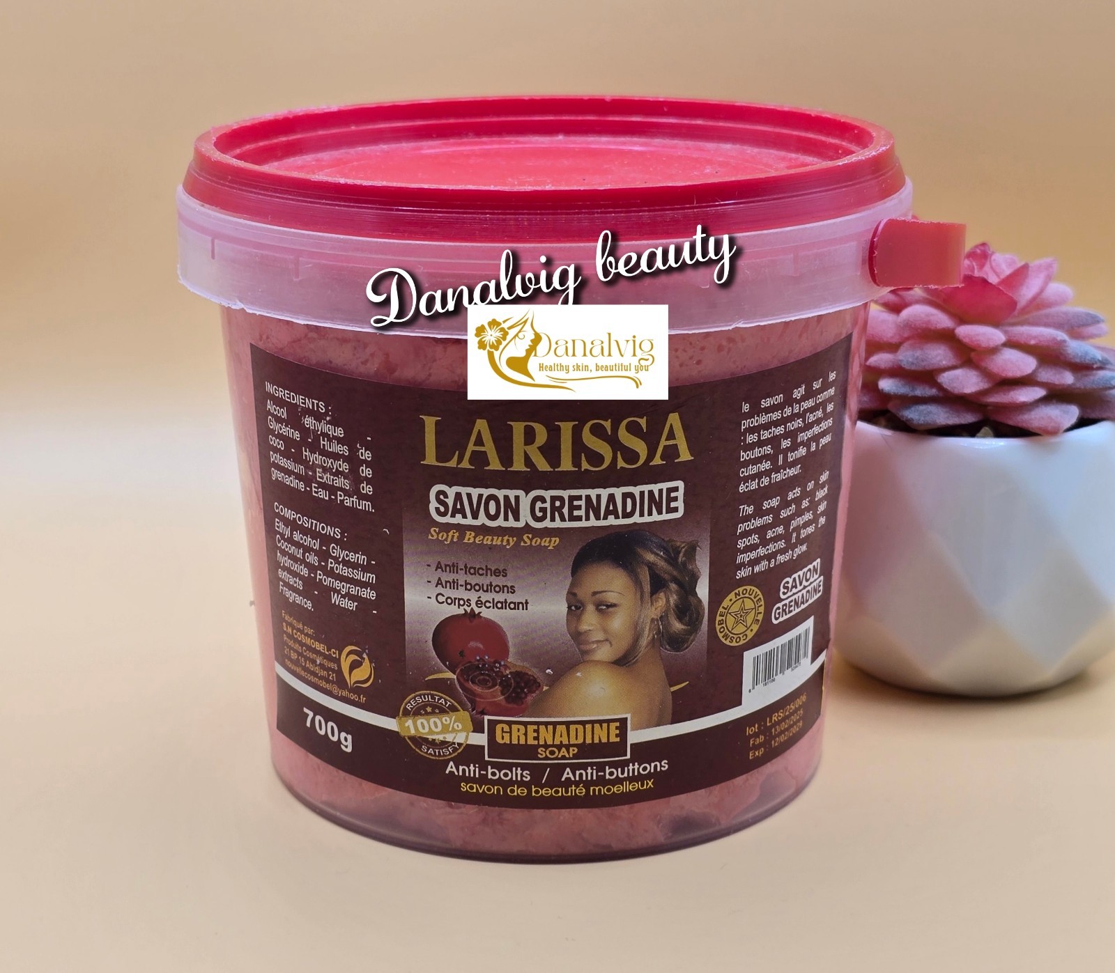 Larissa Gluta Lightening Brightening Grenadine Beauty Soap – All Skin Type 700g