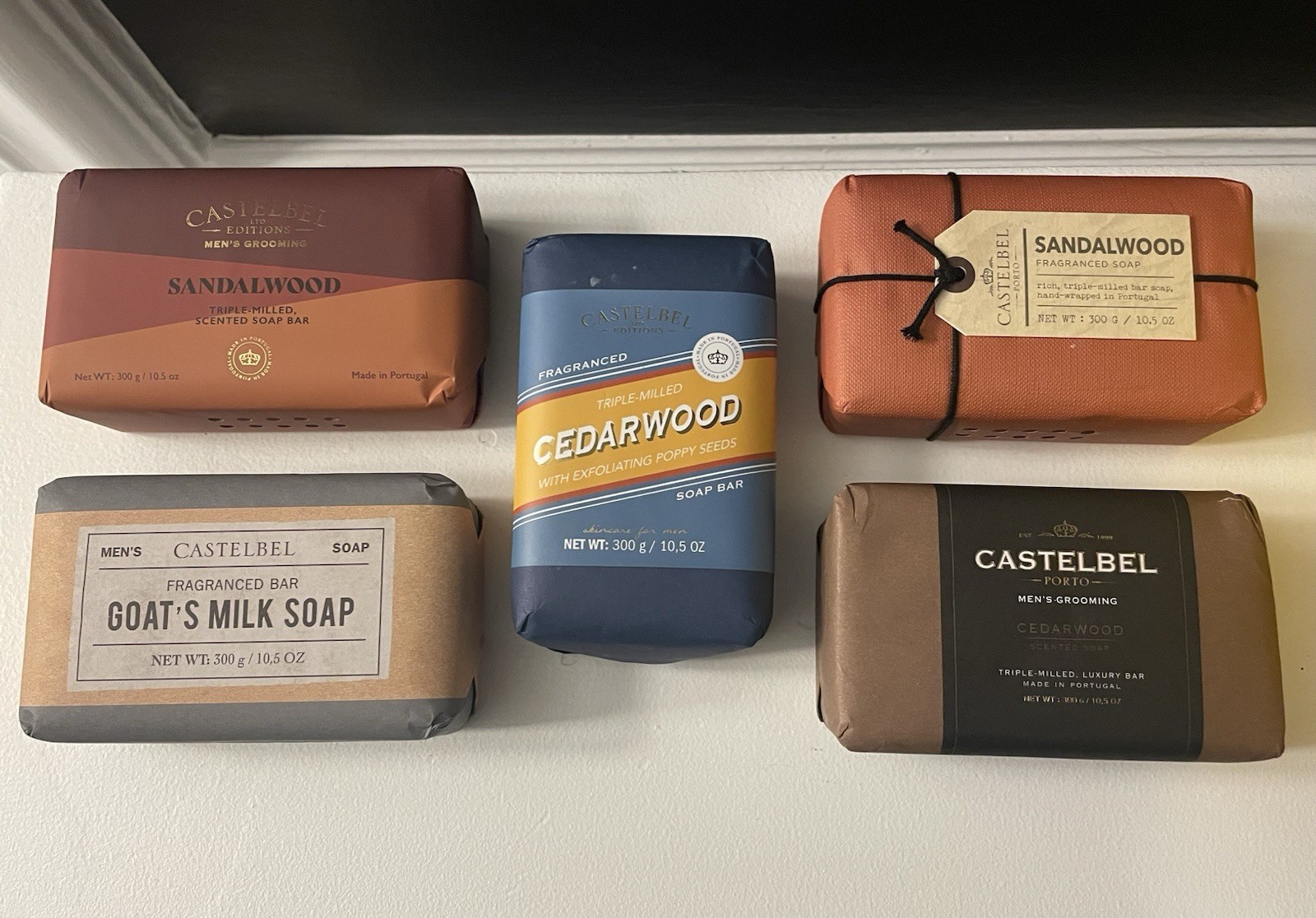 Castelbel Men’s Goat’s Milk Scented Bath Bar Soap Triple Milled 10.5 oz Lot Of 5