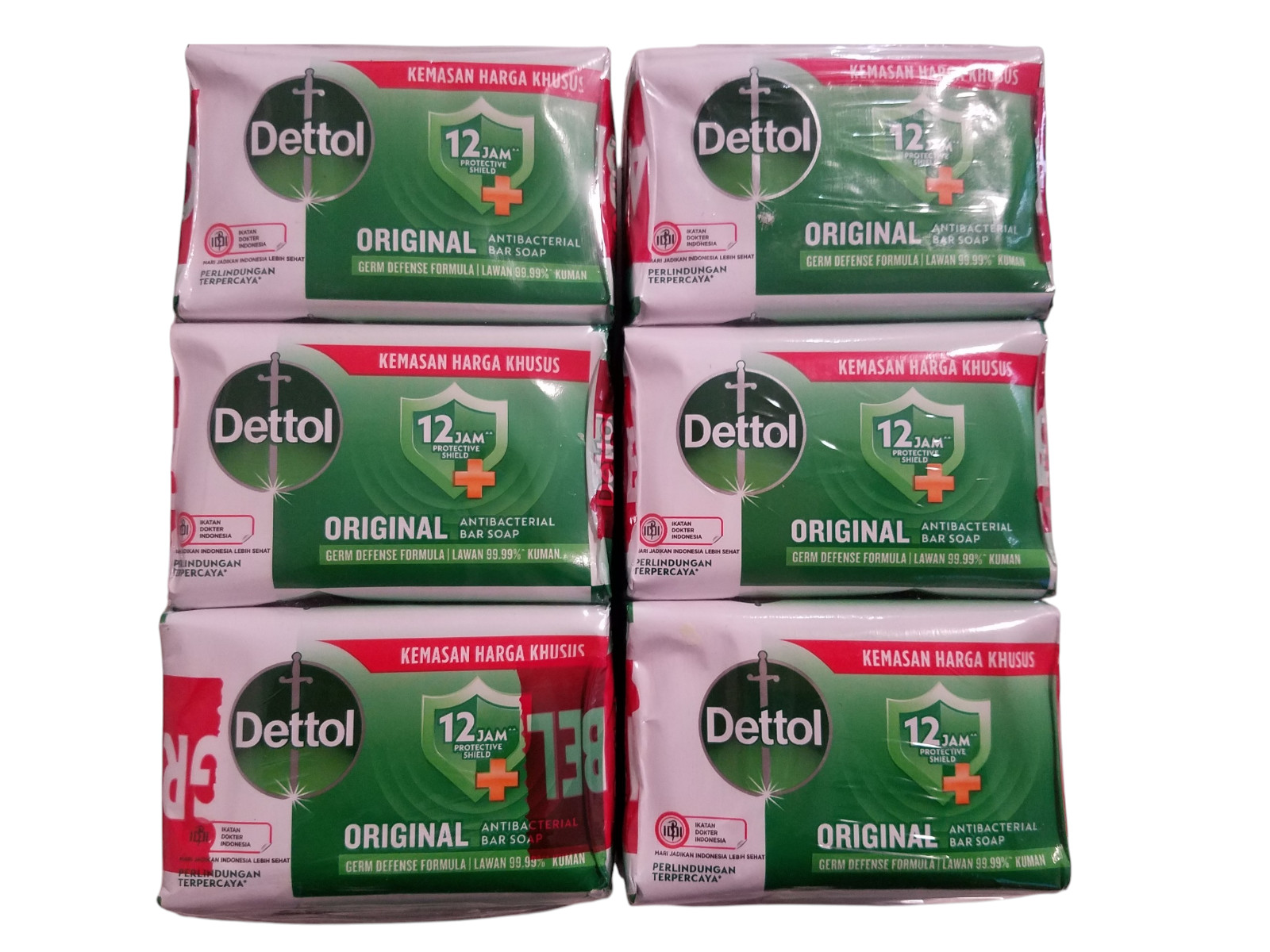 DETTOL ORIGINAL ANTI-BACTERIAL Germ Defense Hand and Body Bar Soap 600gr 6-Pack
