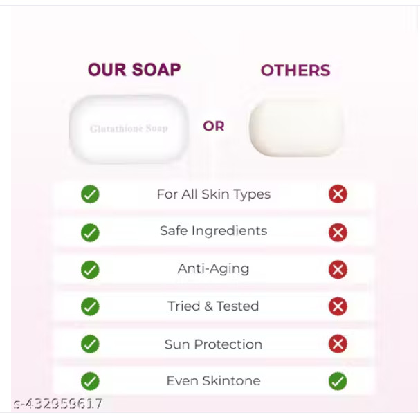 Glutathione Skin Lightening Soap Vitamin C & E Soap For Women & Men Skin Whiteni