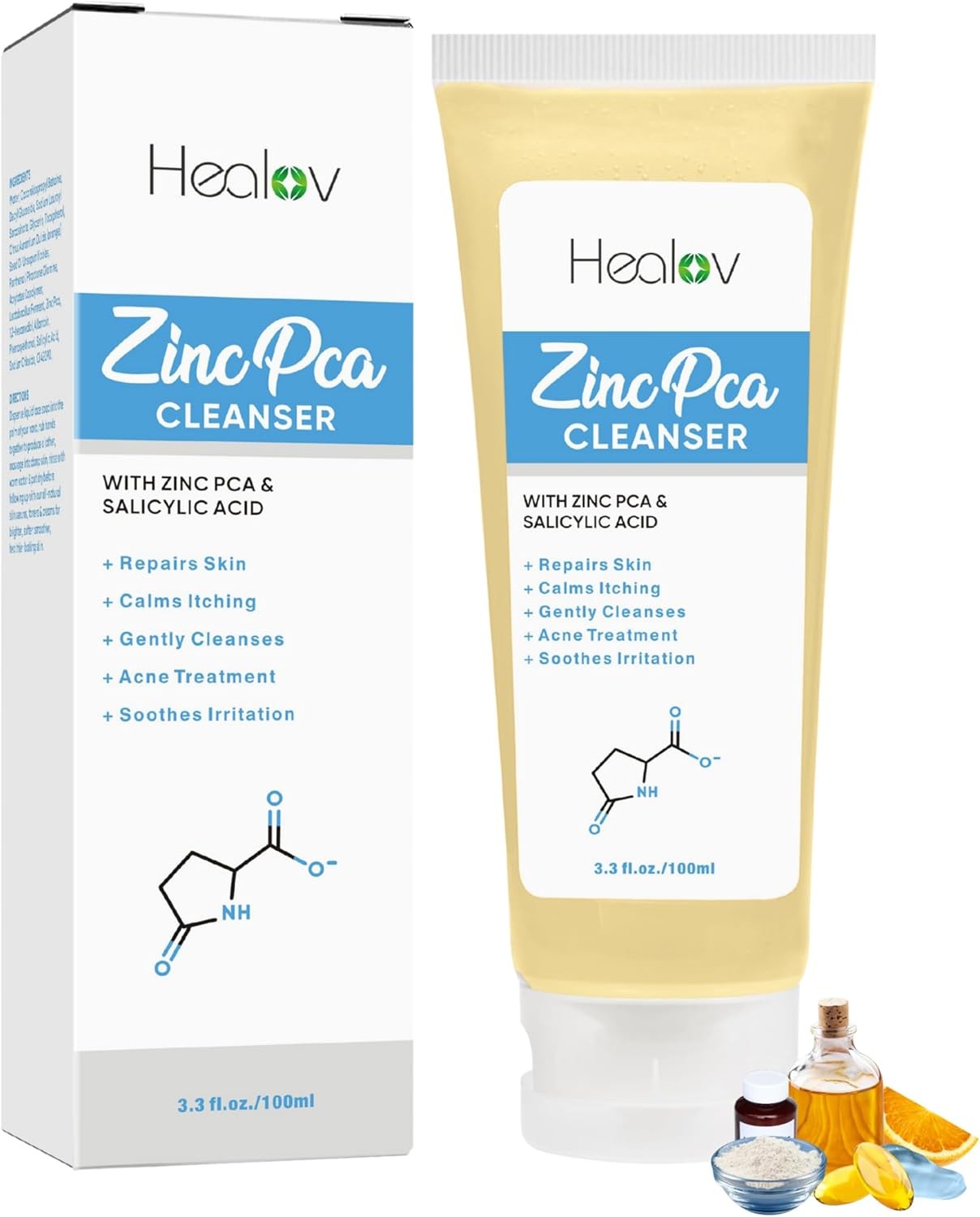 Zinc Face Wash | Zinc Soap Skin Therapy Body Cleanser for Acne, Rosacea, Eczema,