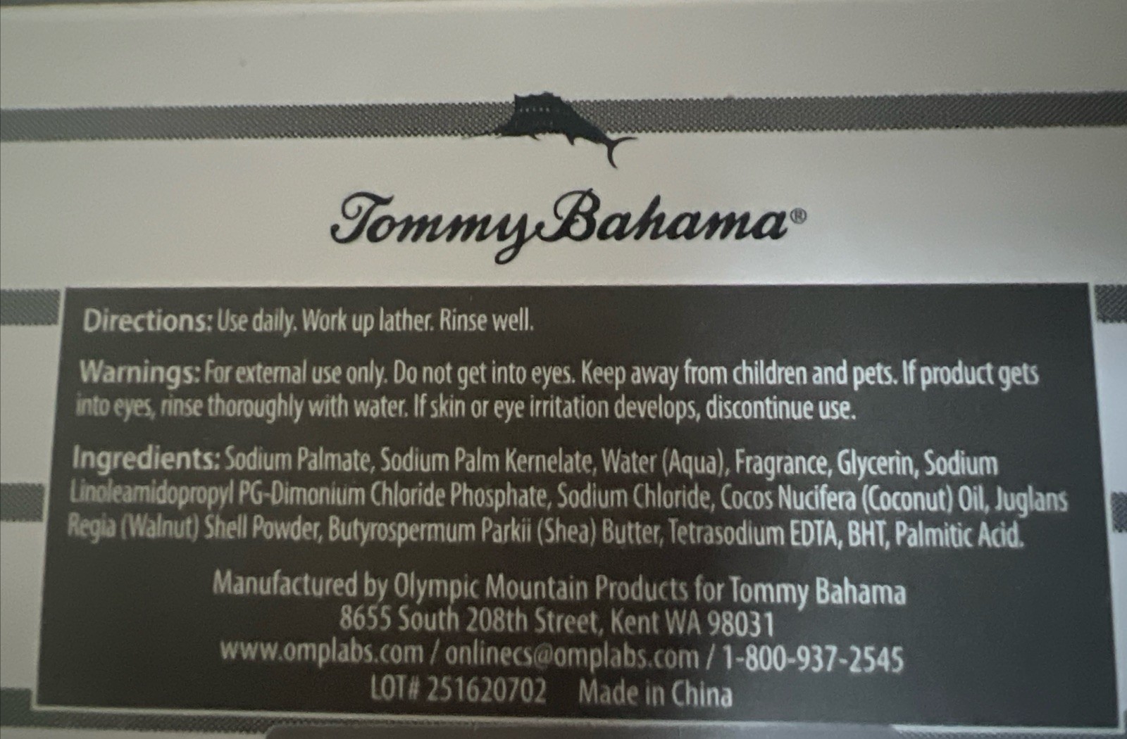 Tommy Bahama Bar Soap Sea Salt Exfoliating For Men ( Hair + Face + Body ) 10 Oz