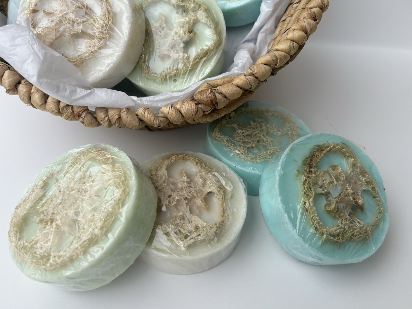 Hand crafted Home Grown Natural Loofah In Oatmeal Soap Ocean Breeze Scent Soap