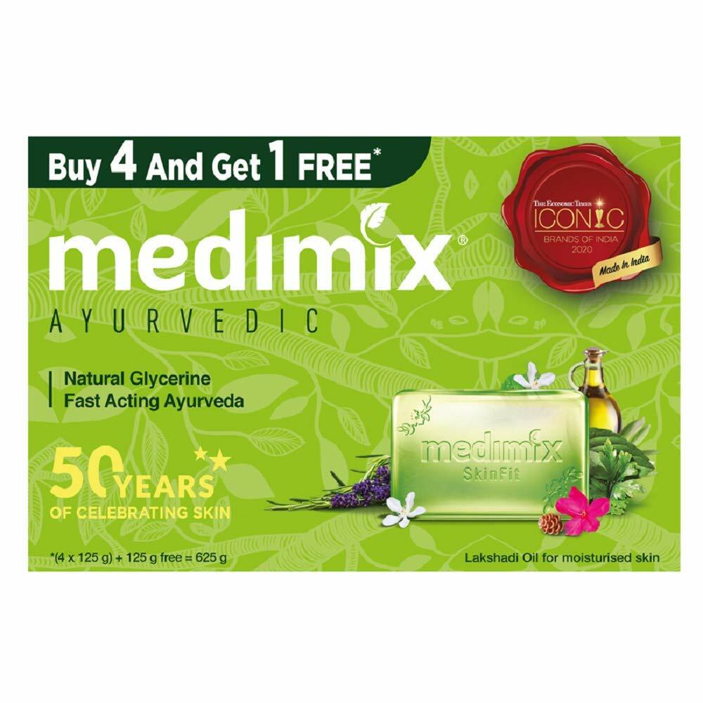 Ayurvedic Natural Glycerine Bathing Bar, 125 g (4 + 1 Offer Pack) us