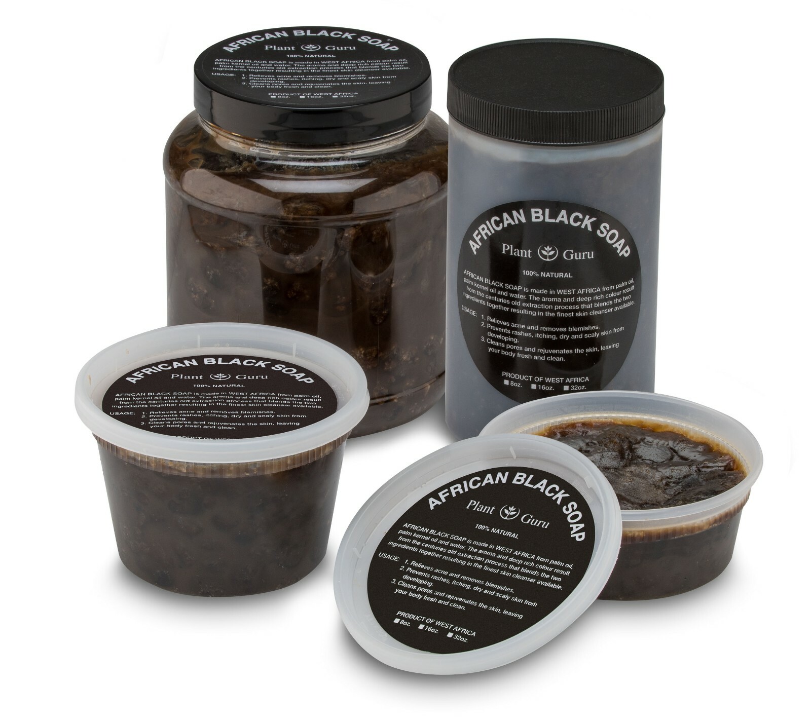 Raw African Black Soap Paste 3½ lbs. Bulk Pure Natural Organic Face Body Wash