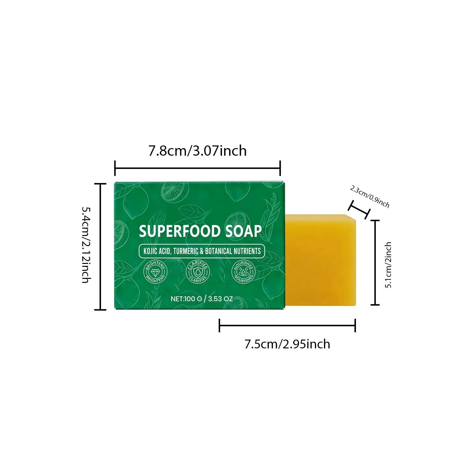 Turmeric Lemon Soap Bar 100g Superfood Soap Brightening Skin Cleanser