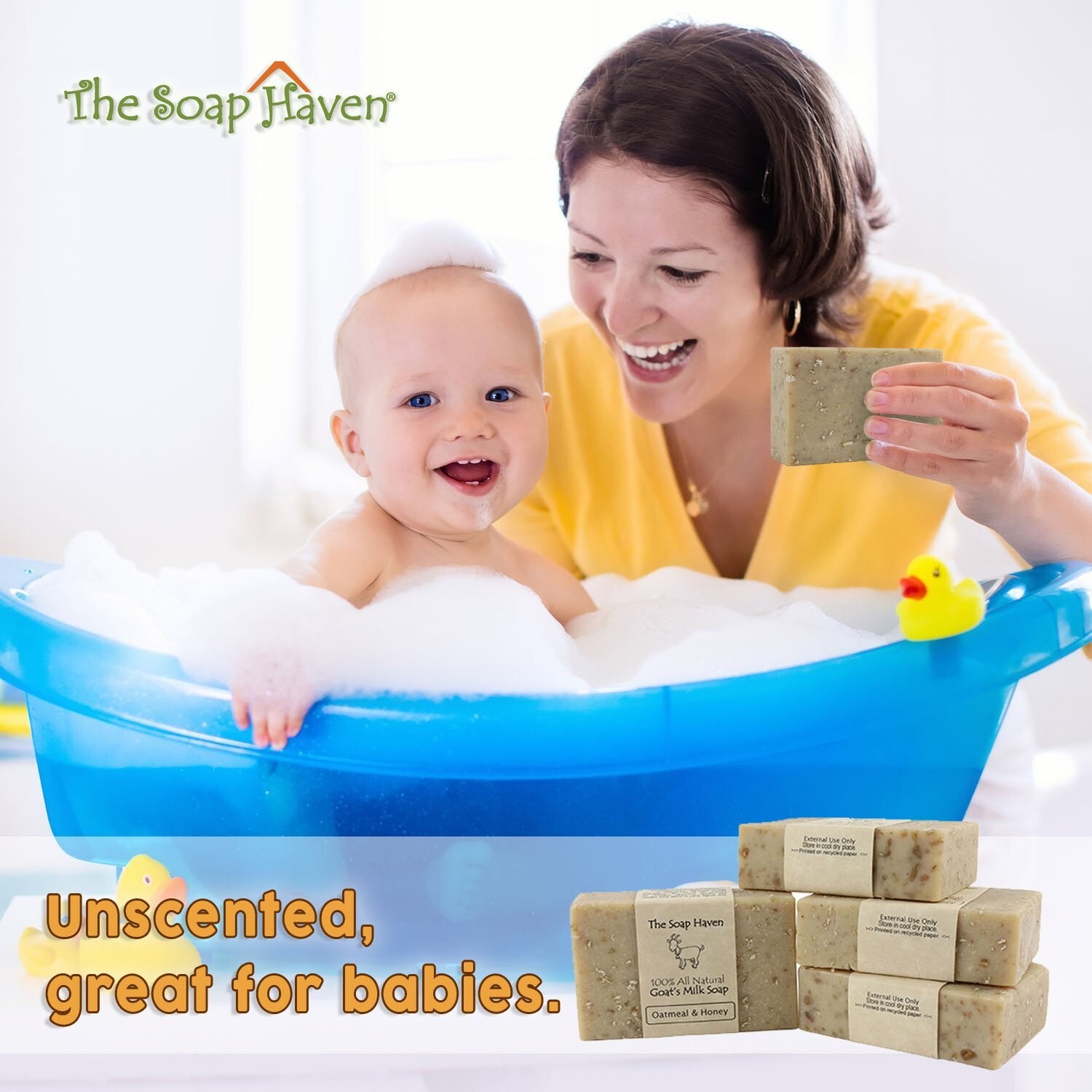 Oatmeal Soap – Pack of 4 Oatmeal & Honey, Goat Milk Soap Bars. All Natural, Unsc