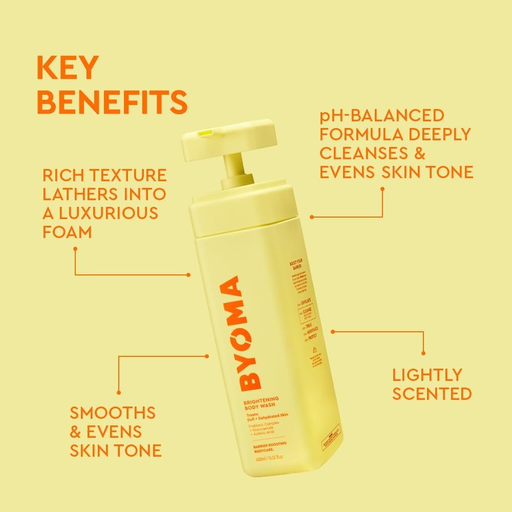 Brightening Body Wash – Creamy Formula with Niacinamide & Azelaic Acid for Dull,