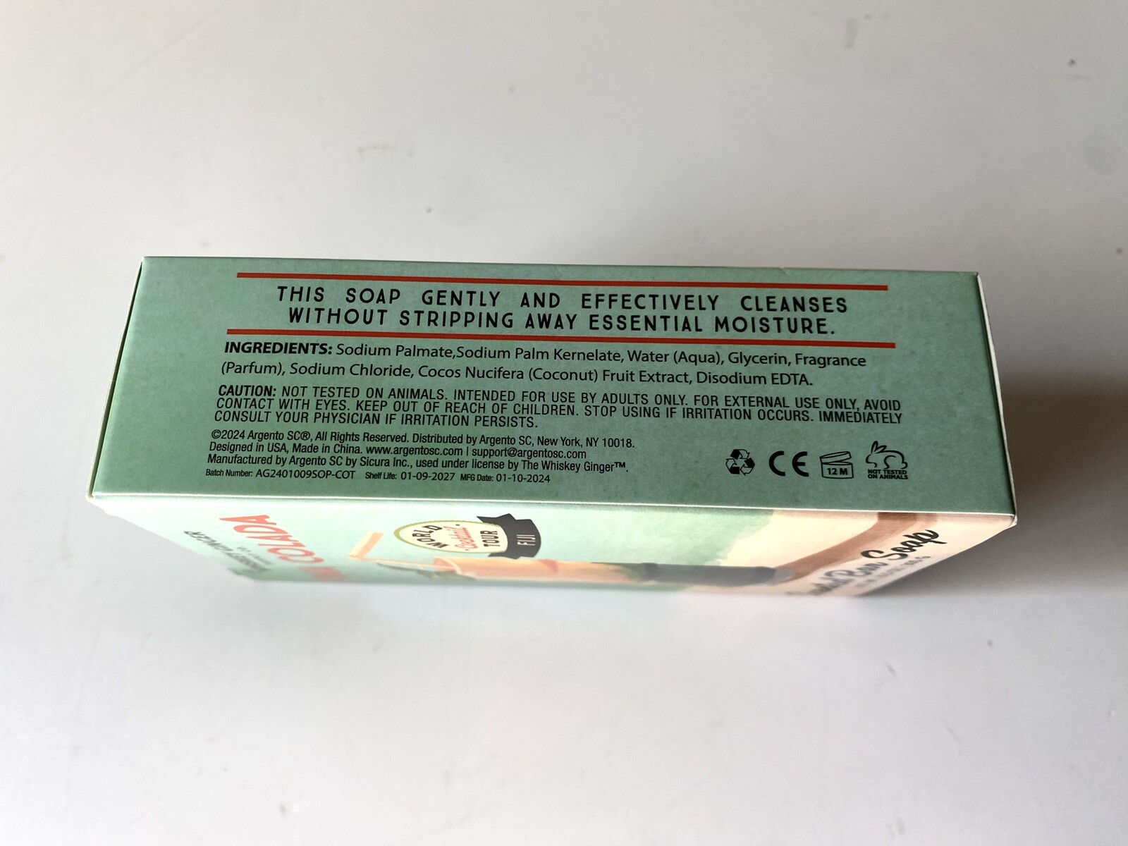 Tropical Memories PINA COLADA Scented Bar Soap Whiskey Ginger Supply Co 10.5 Oz