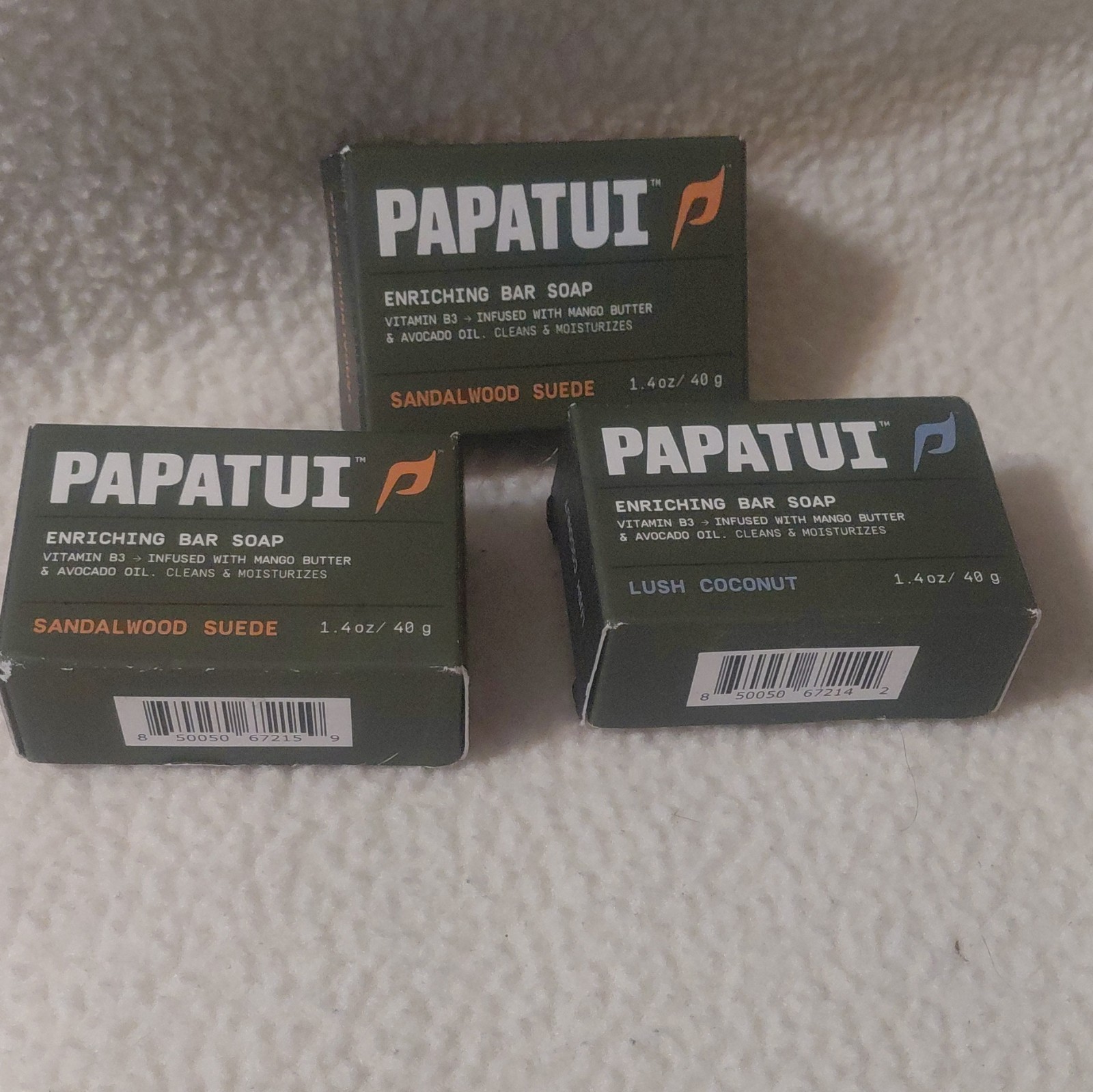 Papatui Enriching Bar Soap Men’s Moisturizing Multipack 3x 1.4 oz, 2 Scents