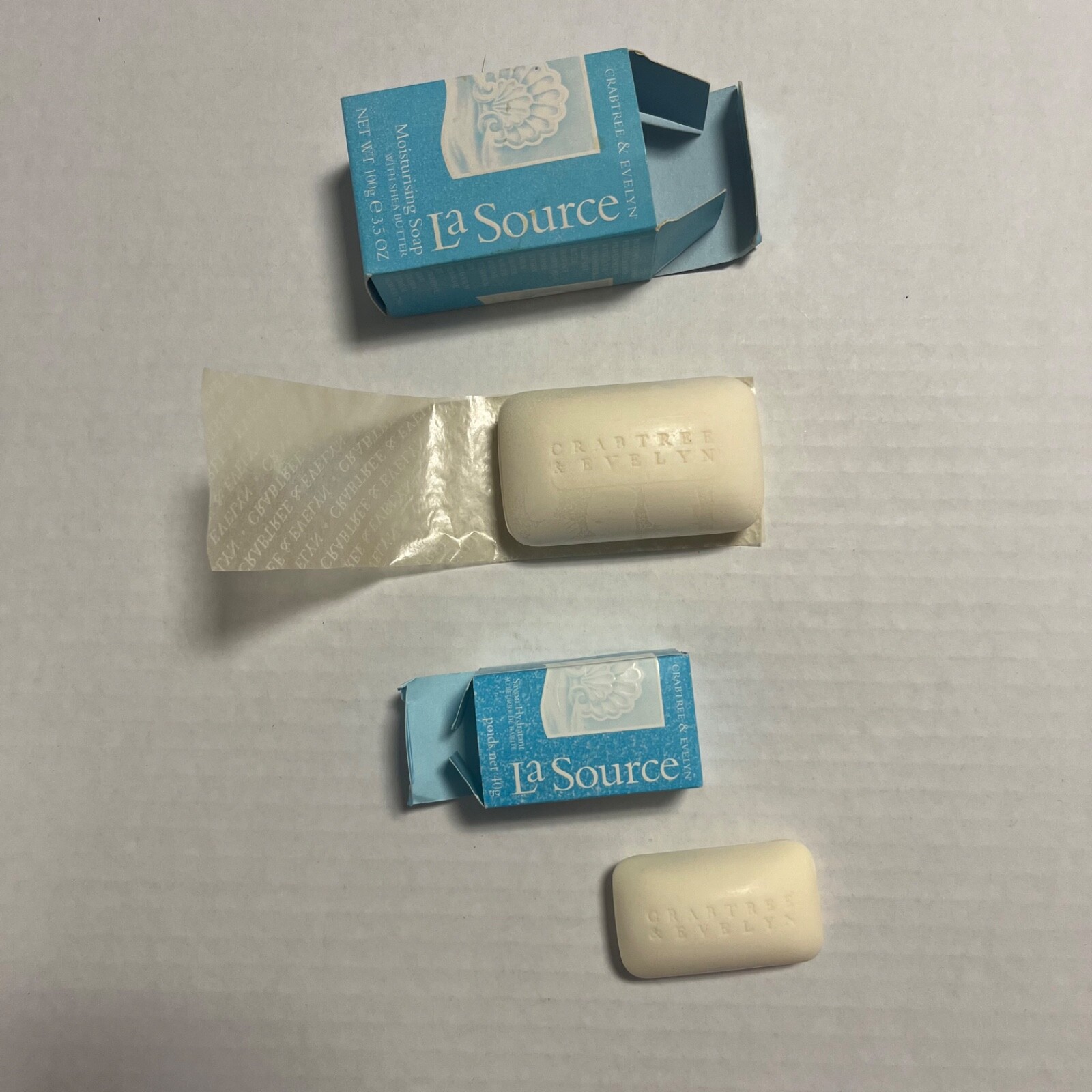 Crabtree & Evelyn La Source Moisturizing Soap Shea Butter 3.5oz & 1.4oz (2 Bars)