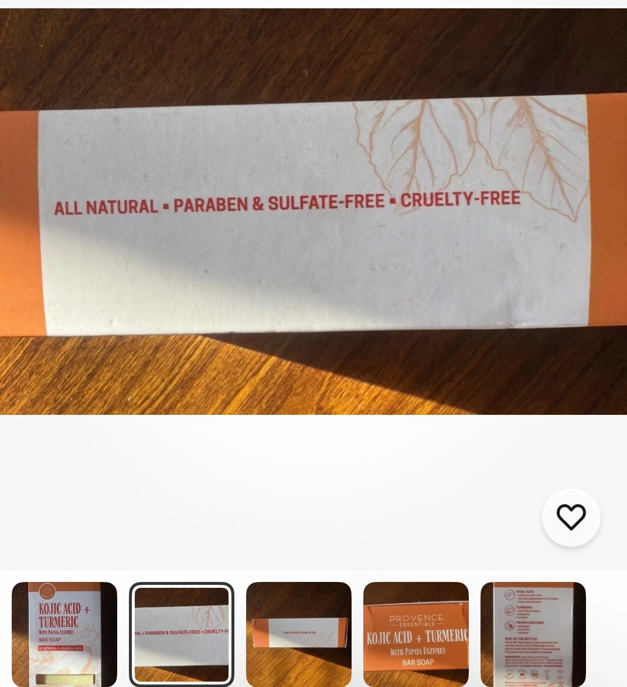 Provence Essentials Kojic Acid Turmeric Shea Butter Bar Soap 10 oz