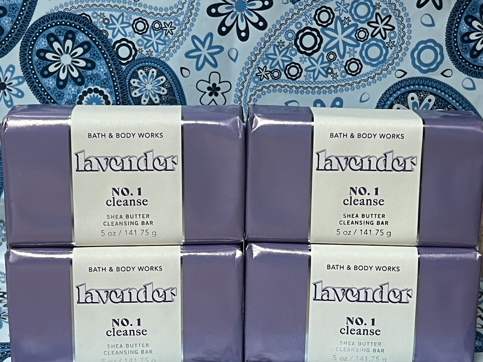 4 Bath & Body Work Lavender Shea Butter Cleansing Bar 5 oz.