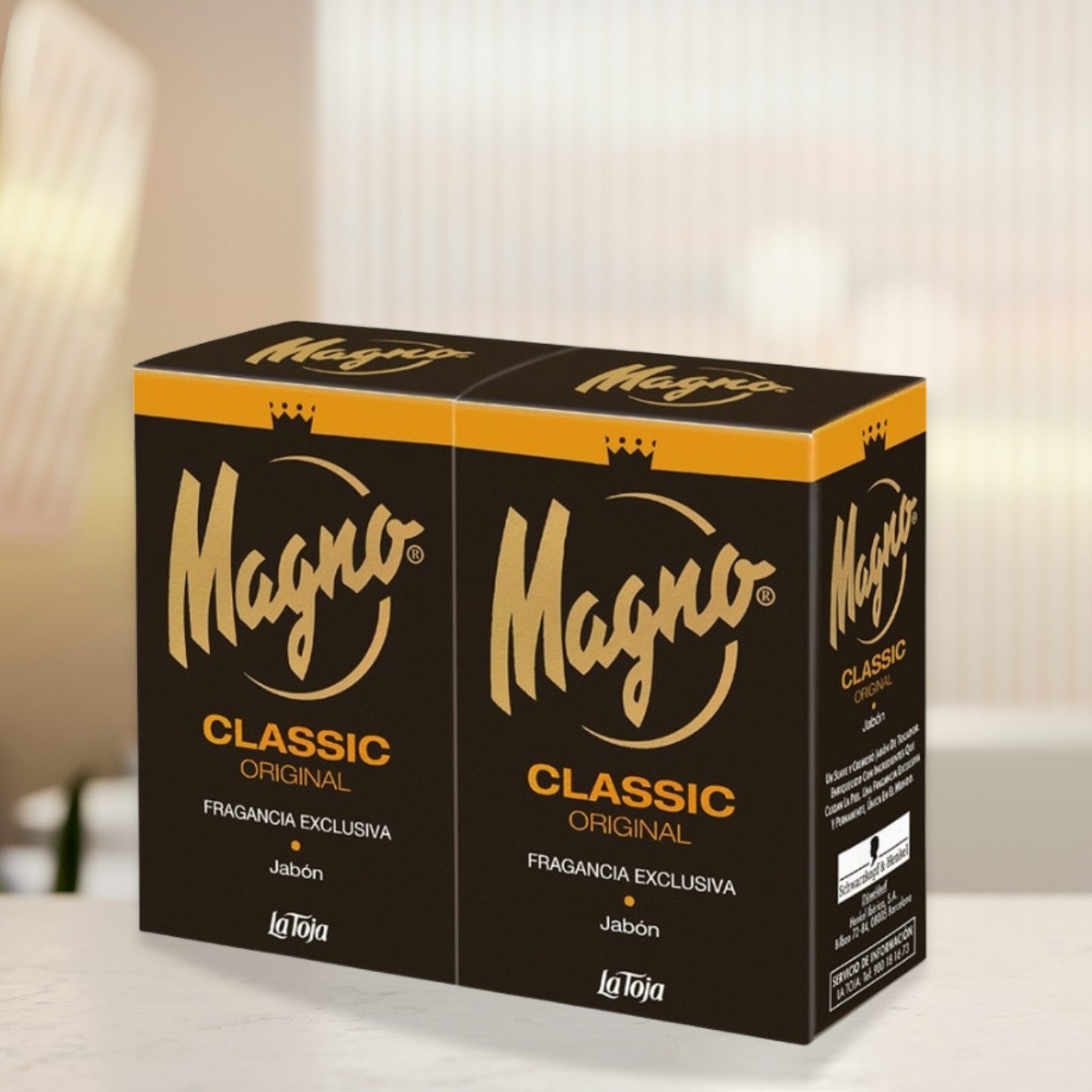 Magno Classic Twin Pack Bar Soap 100g, Masculine Scent 3-Pack (6 Bars)