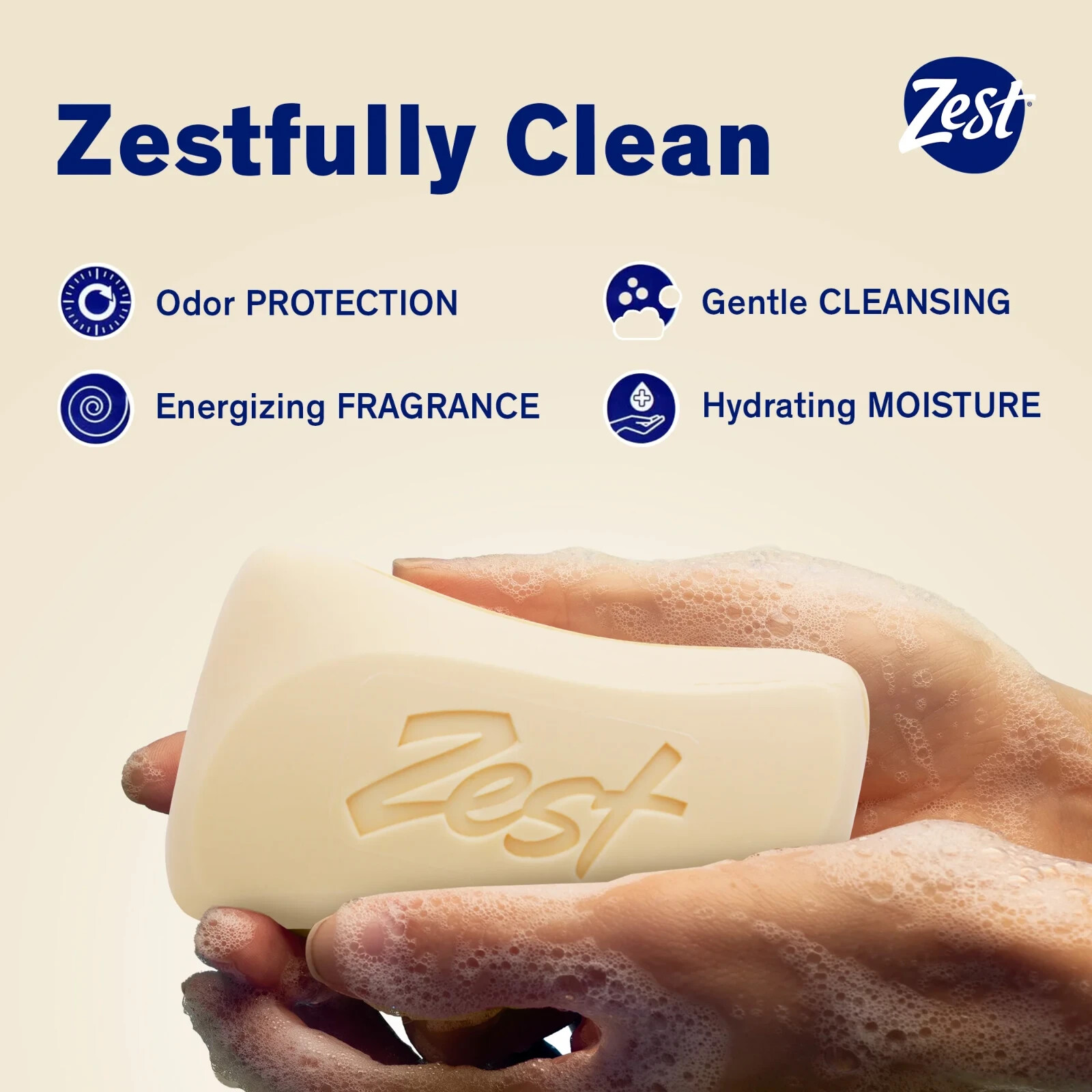Zest Cocoa Butter & Shea Deodorizing Bar Soap Moisture, 8 Bars, 4 oz each…