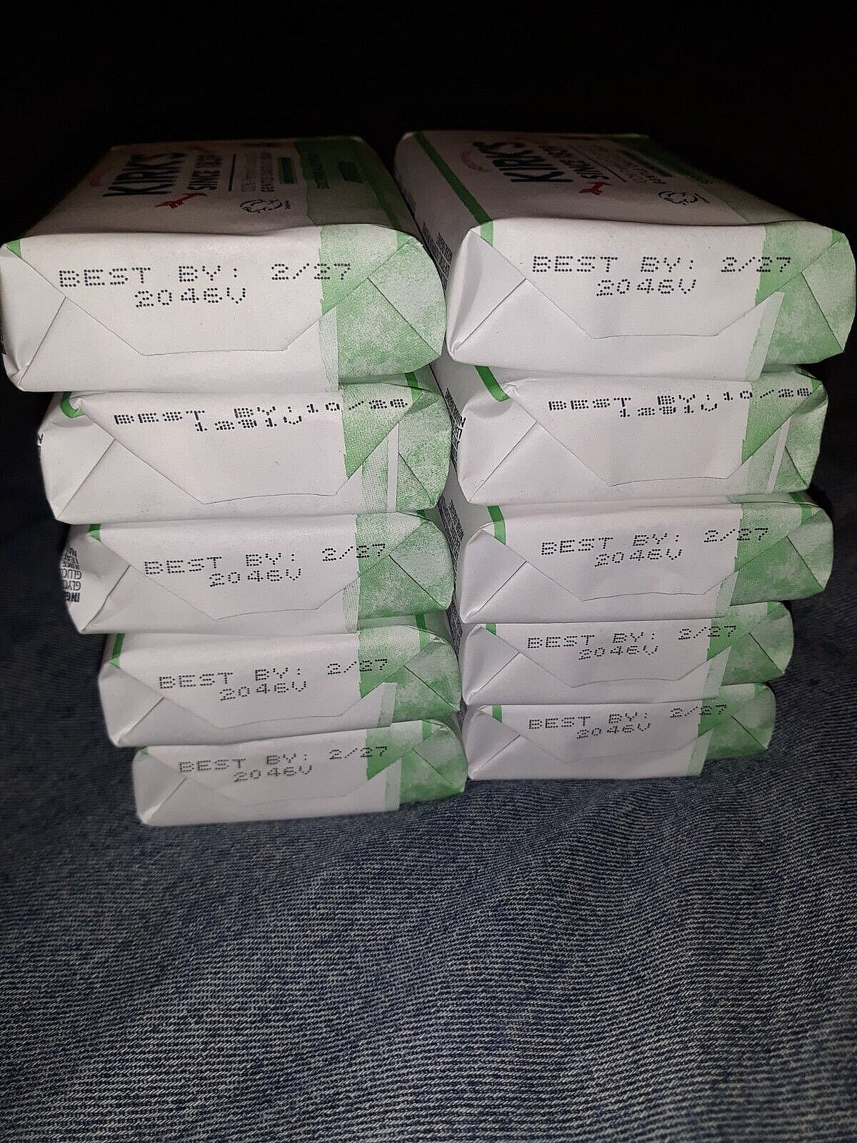 Kirk’s Original 100% Coconut Oil Castile Soothing Aloe Vera 4 Oz Soap Bars x10