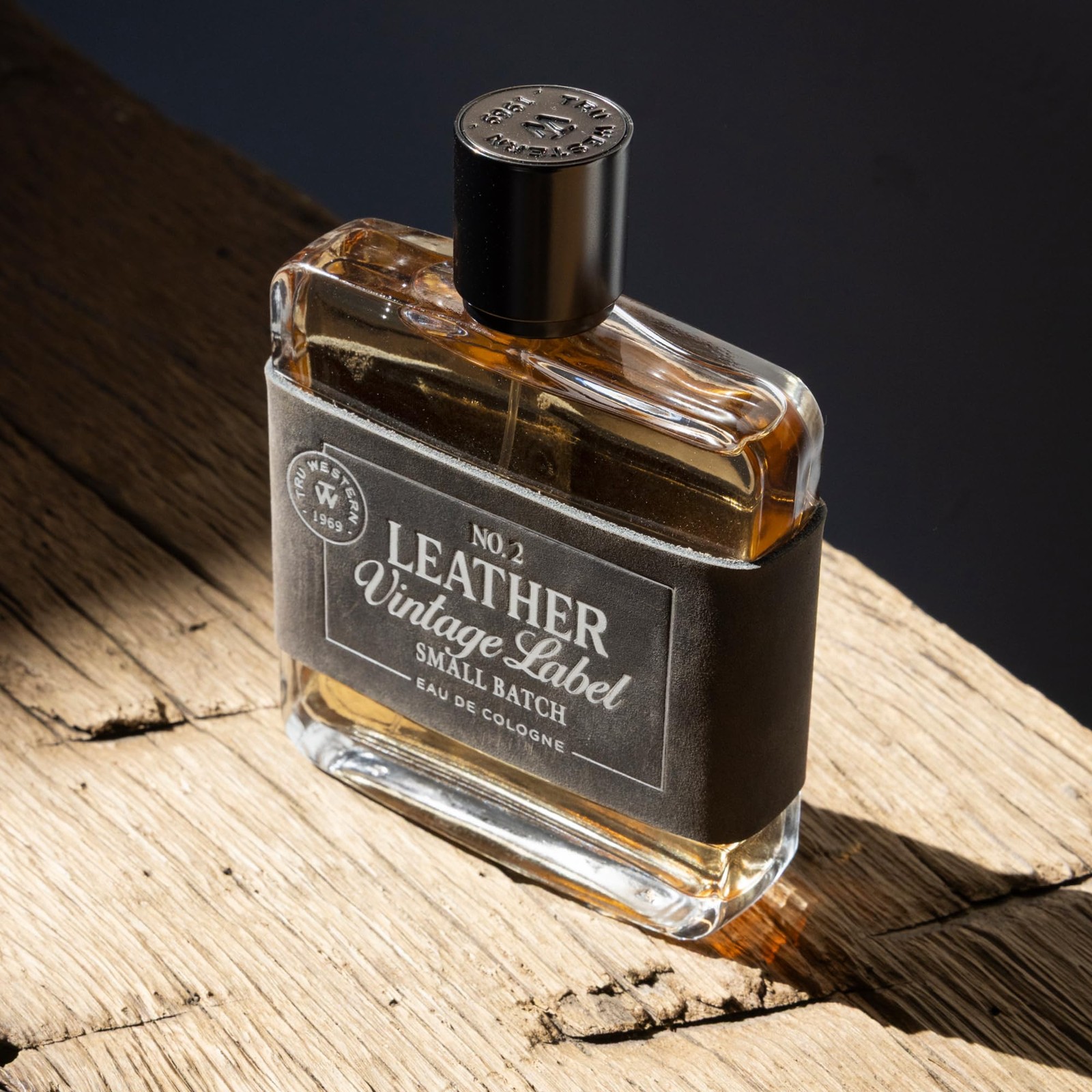 Leather No. 2 by Tru Western, Vintage Label Small Batch, 3.4 fl oz (100 ml), wit