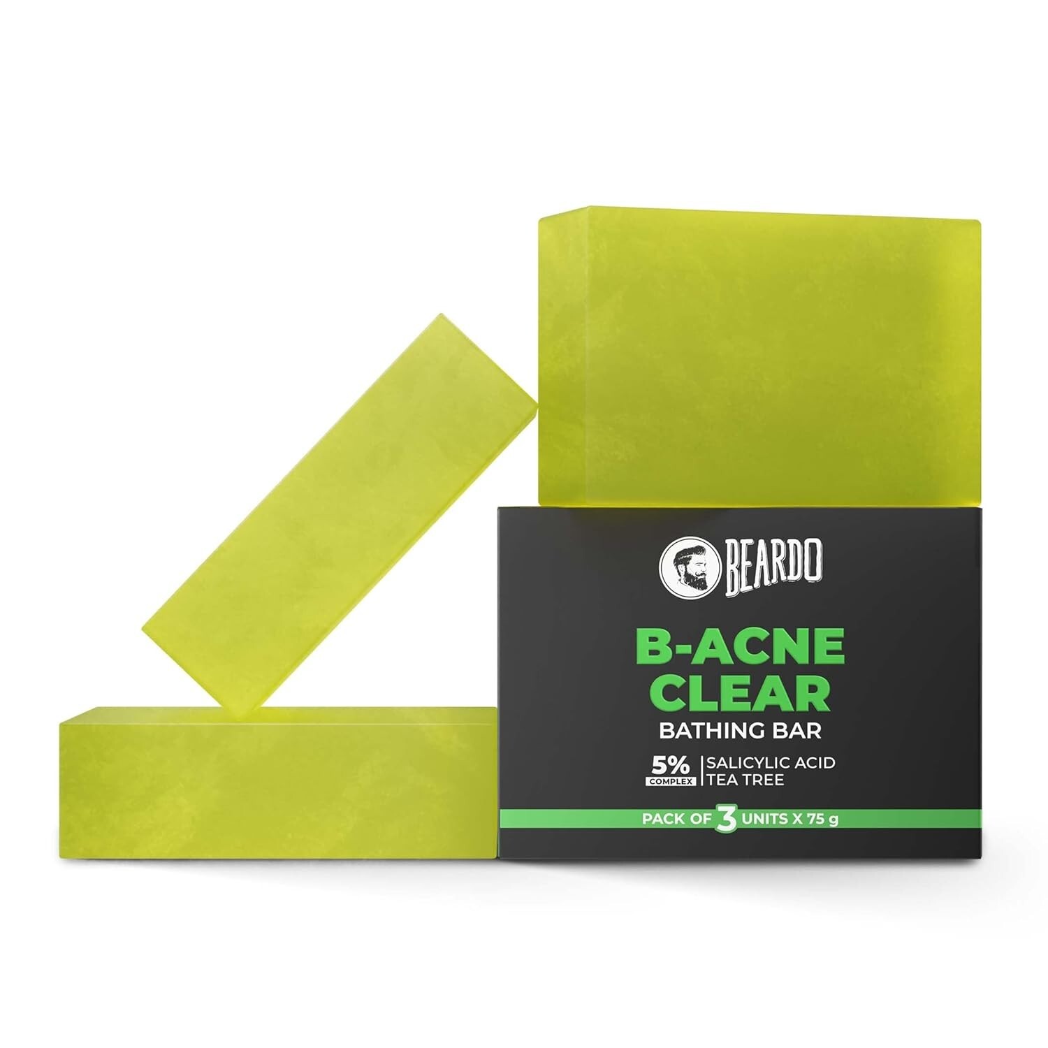 Beardo B- Acne Clear Soap for Men, 75g X 3 | With Tea Tree and Salicylic Acid