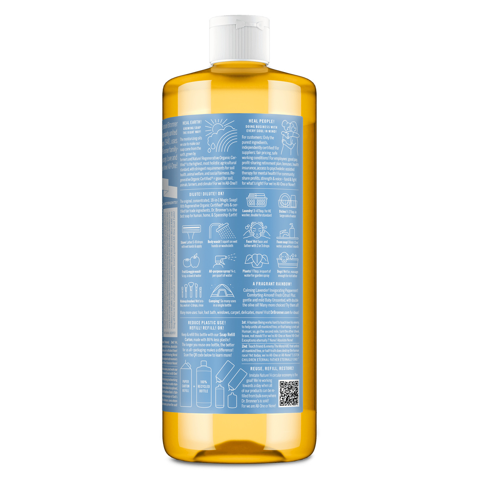 Magic Soap – Castile Liquid Soap – 32 oz – Body Wash, Face Wash – Unscented