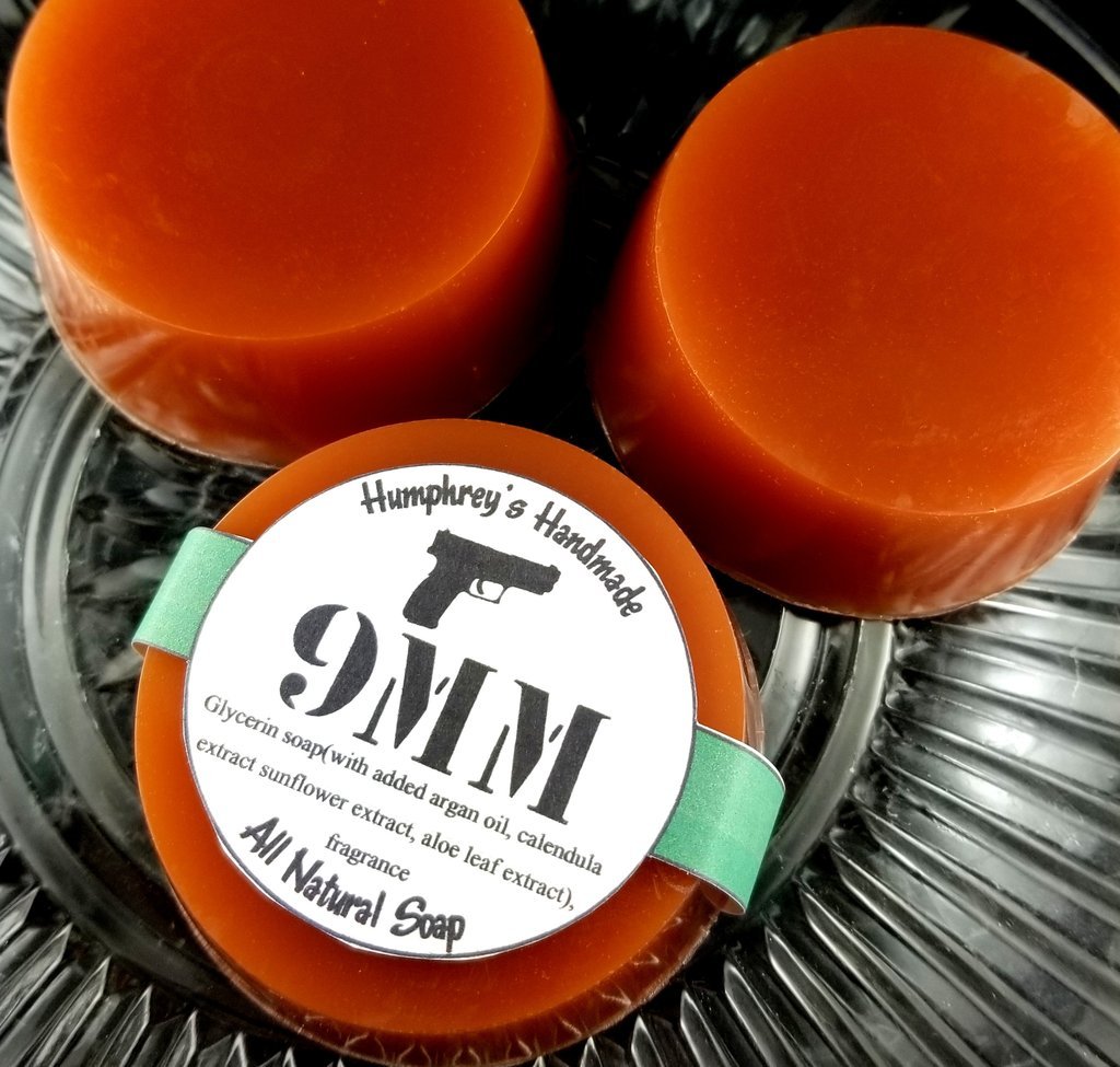 9MM Coffee and Leather Shave & Shampoo Soap Men’s Puck Round Glycerin Bar