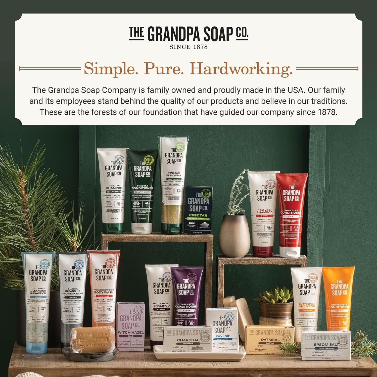 The Grandpa Soap Company Charcoal Bar Soap – With Activated Charcoal Hemp See…