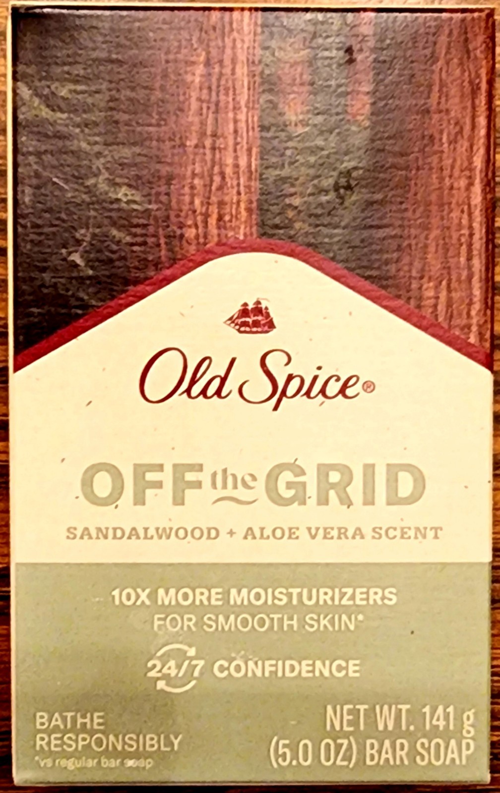 2 Bars Old Spice OFF THE GRID Moisturize Exfoliating Sandalwood Aloe Vera Soap