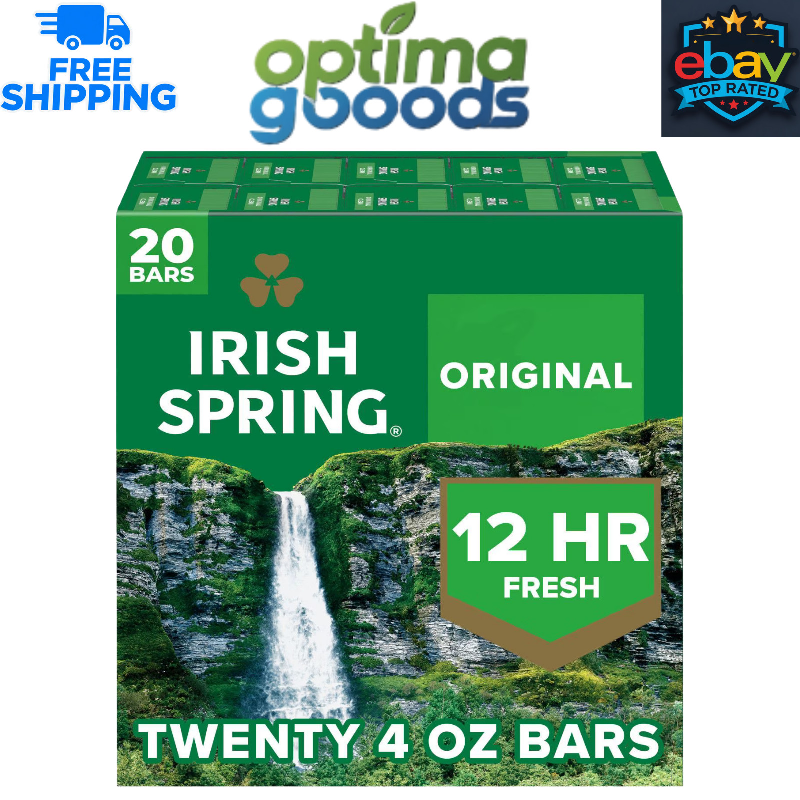 Irish Spring Bar Soap – Original Clean, 4 oz., 20 Count