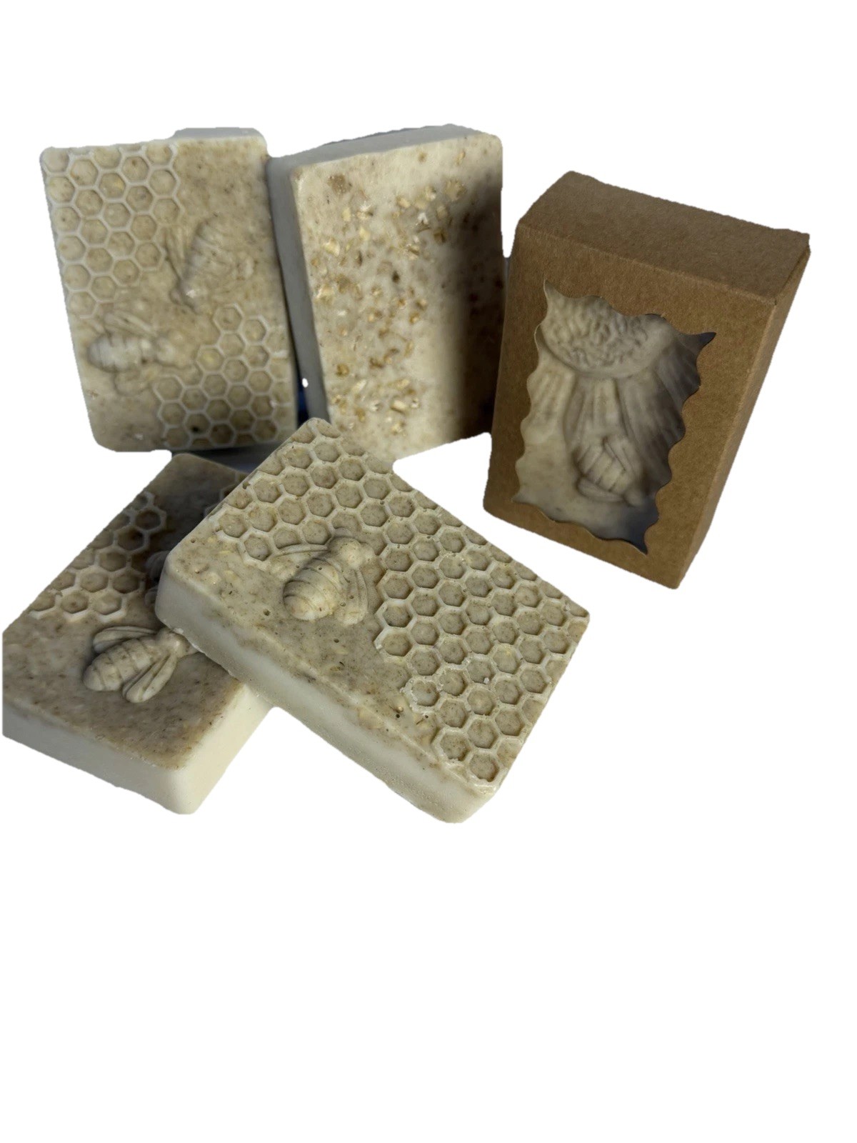 Homemade All Natural Goat milkHoneycomb Bee Design Body Bar Soap Regular Size