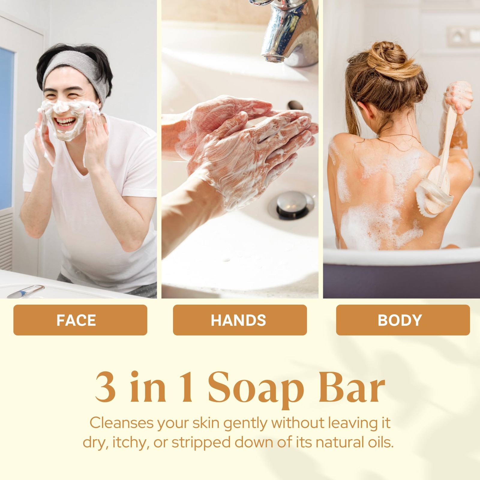 Honey Almond Scented Natural Soap (2 Bars), 7oz Moisturizing French Triple Mi…
