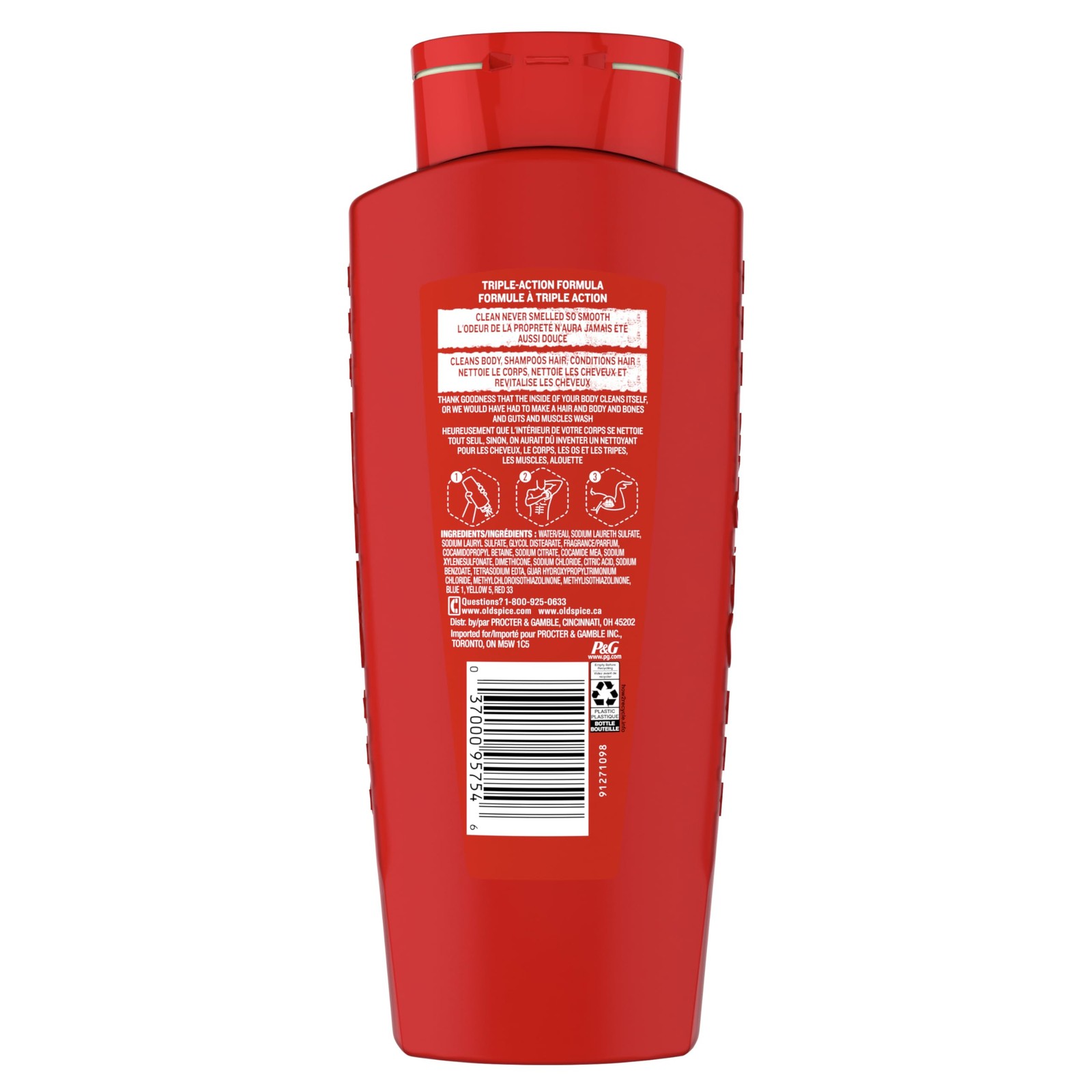 Old Spice Refreshing 2-in-1 Hair & Body Wash 24 Fl Oz (Pack of 1), Blue