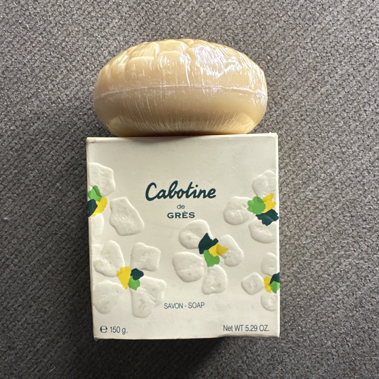 1 SEALED Vintage Lot of 2 Cabotine Gres Soap 1.0 + 5.29 Oz New Discontinued