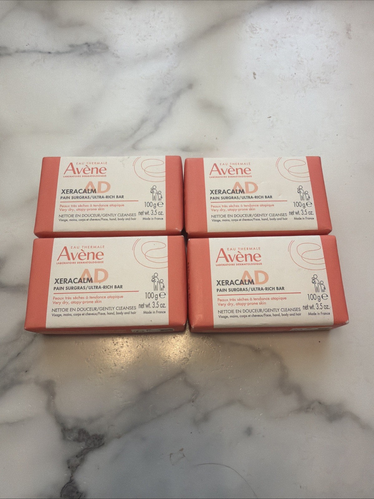 4x Avene XeraCalm A.D Ultra-Rich Cleansing Bar 100g / 3.5oz EXP 7/2028 – 4 Pack