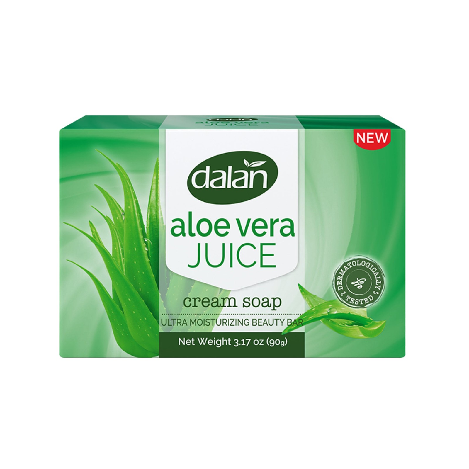 Dalan Aloe Vera Juice Cream Soap Bar, 3 Bars x 3.17oz Each