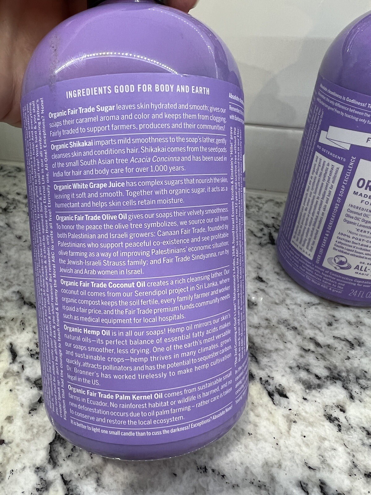 2 Dr. Bronner’s – Organic Sugar Soap (Lavender, 24 Ounce) Moisturizes Nourishes