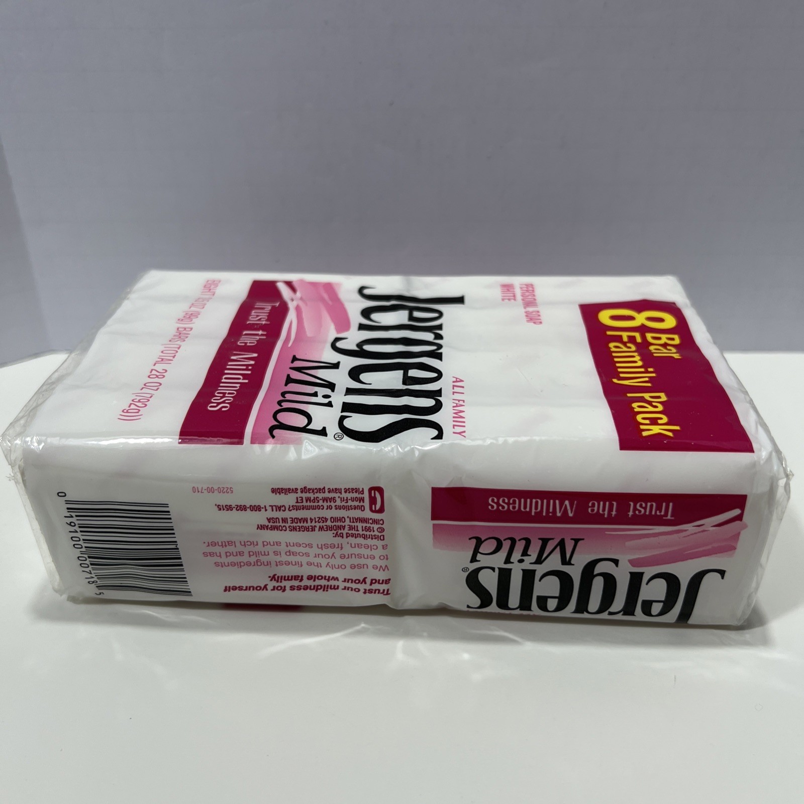 Jergens Family Pack Lot Of 8 Mild Bar Personal Size White Soap 3.5oz NOS