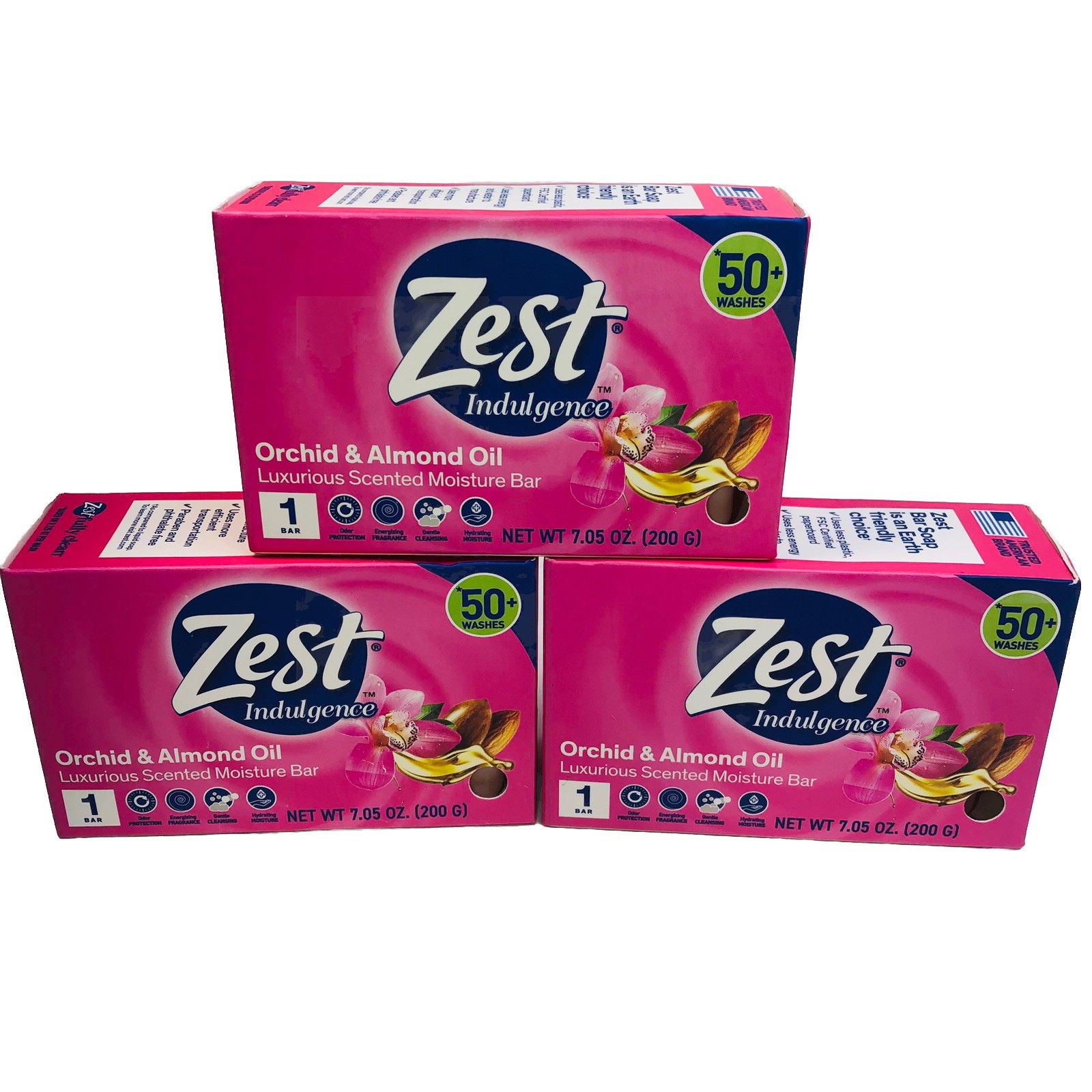 5 ZEST Bar Soap Moisturizing Lush Orchid & Almond Oil Large Bars 7.05oz