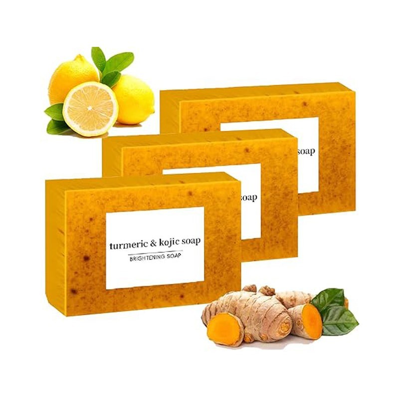 Turmeric & Kojic Acid Brightening Soap Bar 100g Lemon Scent Face Body Hands