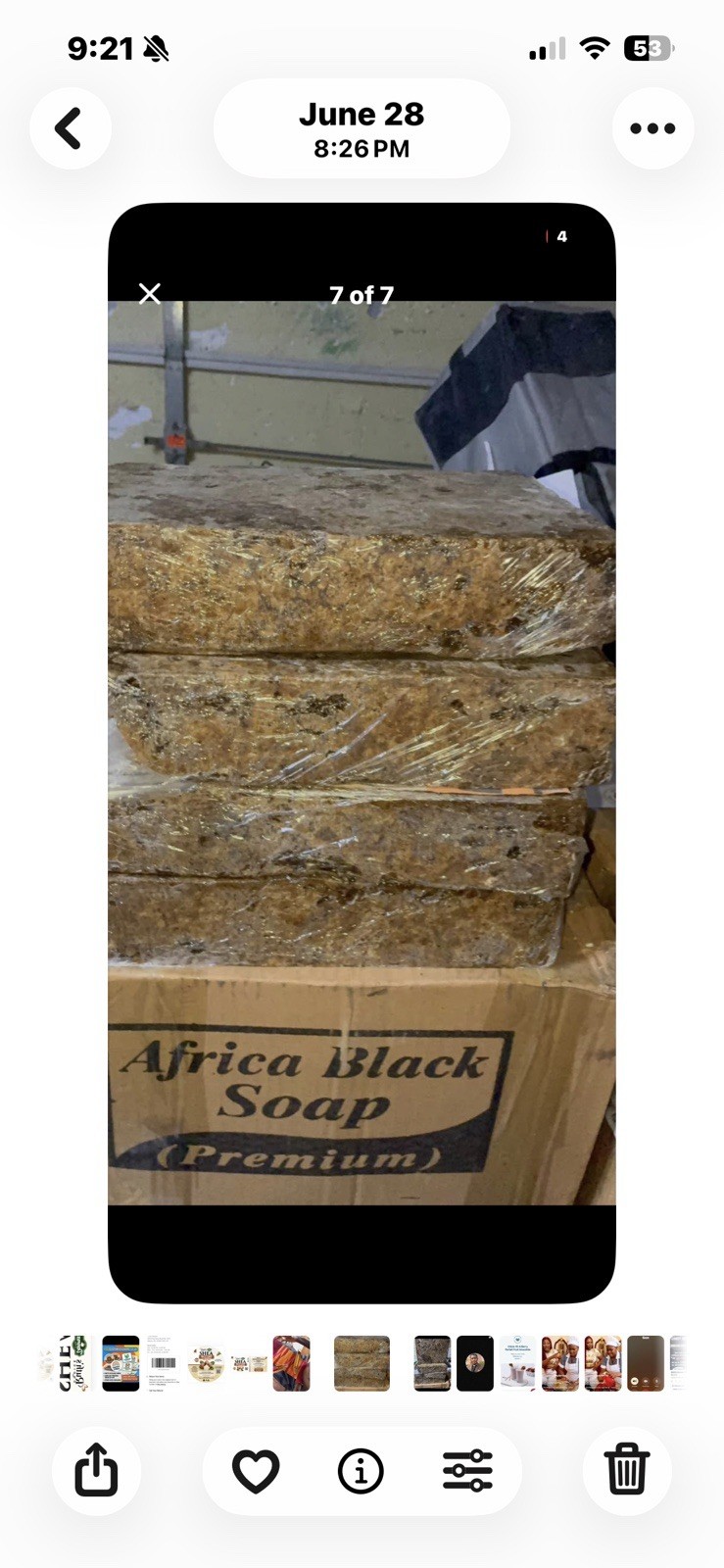 Ruth’s Choice Natural African Black Soap 1 lb Rectangular Bar, Brown