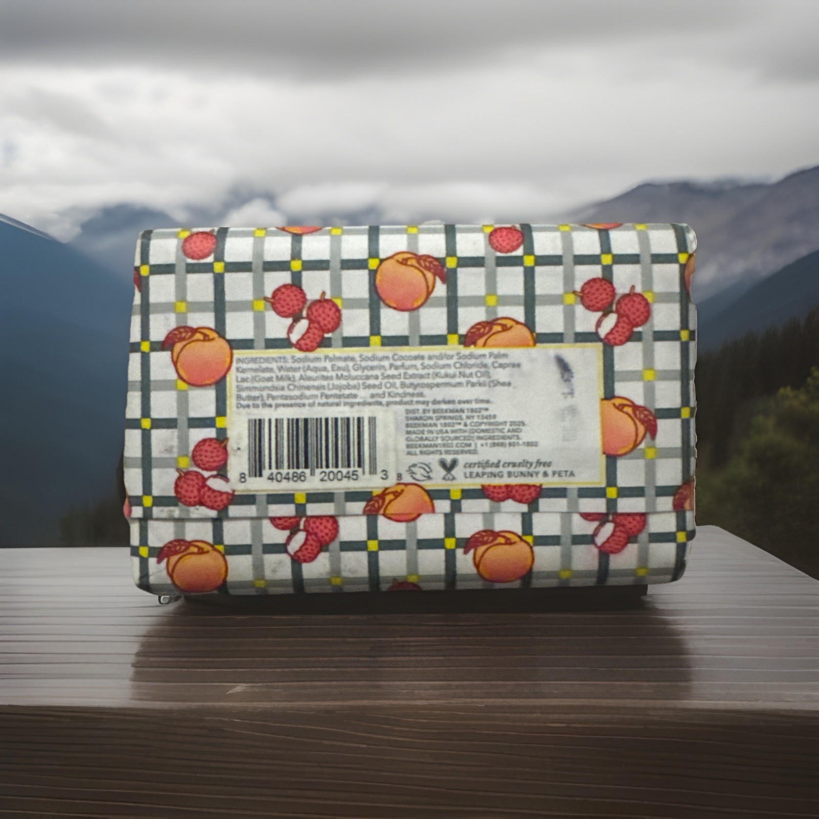 Beekman 1802 Goat Milk Bar Soap Juicy Peachy Lychee Jumbo 9 oz NEW