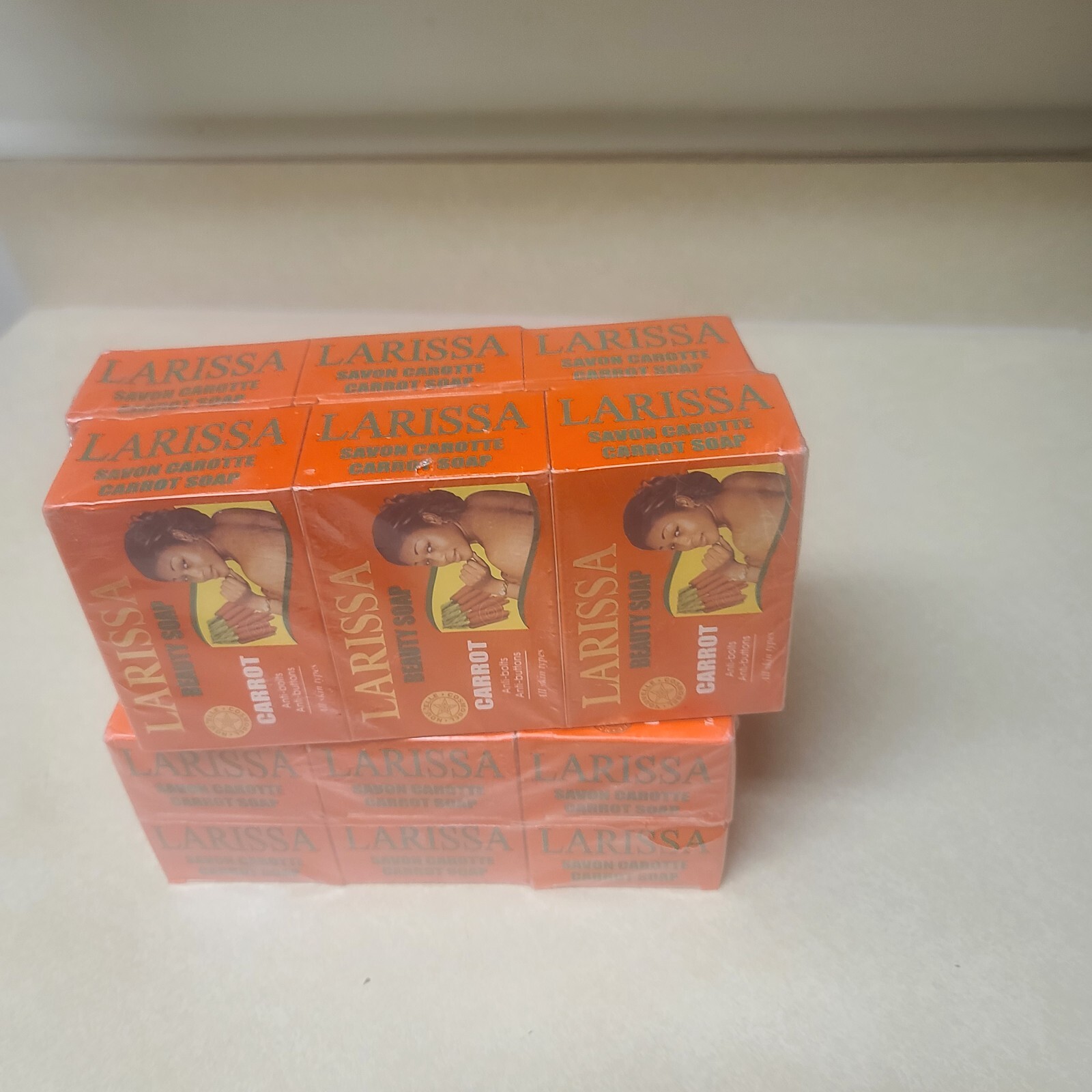 Larissa Lightening Brightening Carrot Beauty Soap All Skin Types Pack of 6