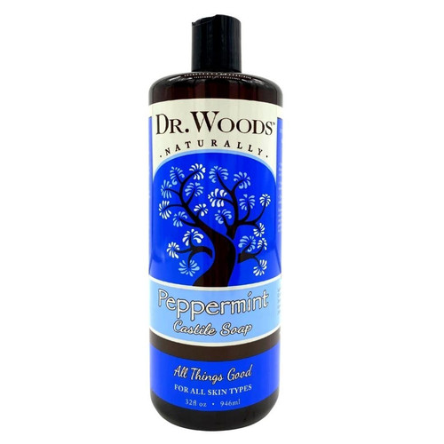 Dr. Woods Peppermint Liquid Castile Soap – 32 Fl Oz | 32 (Pack of 1)