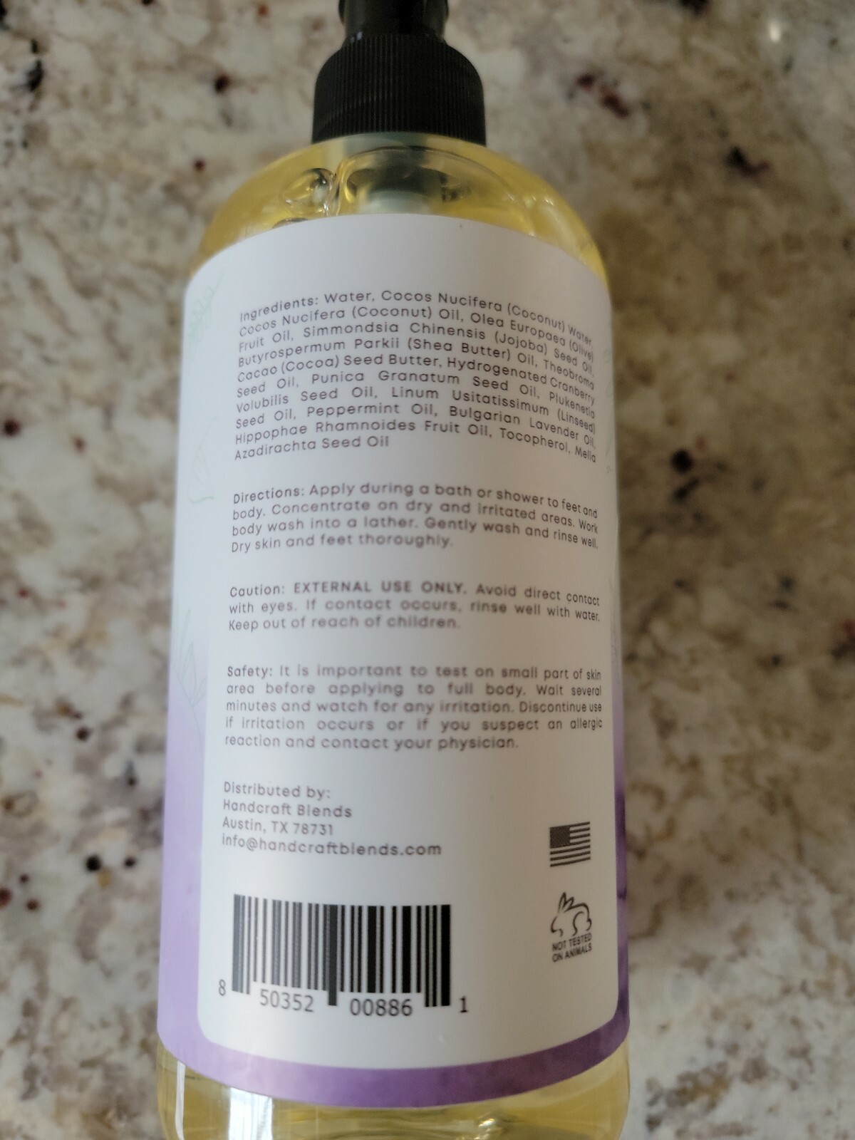 Lot of 4 Lavender Body Wash Detox Skin Coconut Olive Oil Peppermint 16 fl oz
