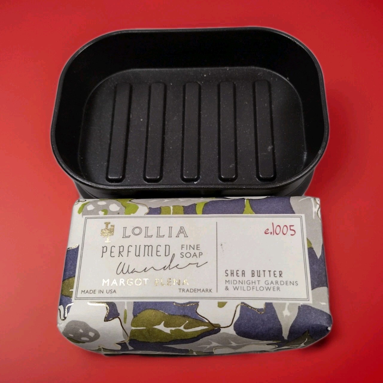 Lollia Perfumed Fine Soap. Shea Butter. Margot Elena, w/Soap Tray, Made In USA.