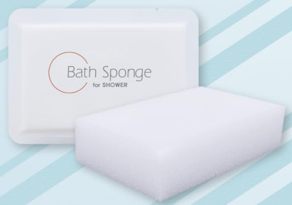 Travel Disposable Sponge Shower Bath Wash Cleansing, Bathing White