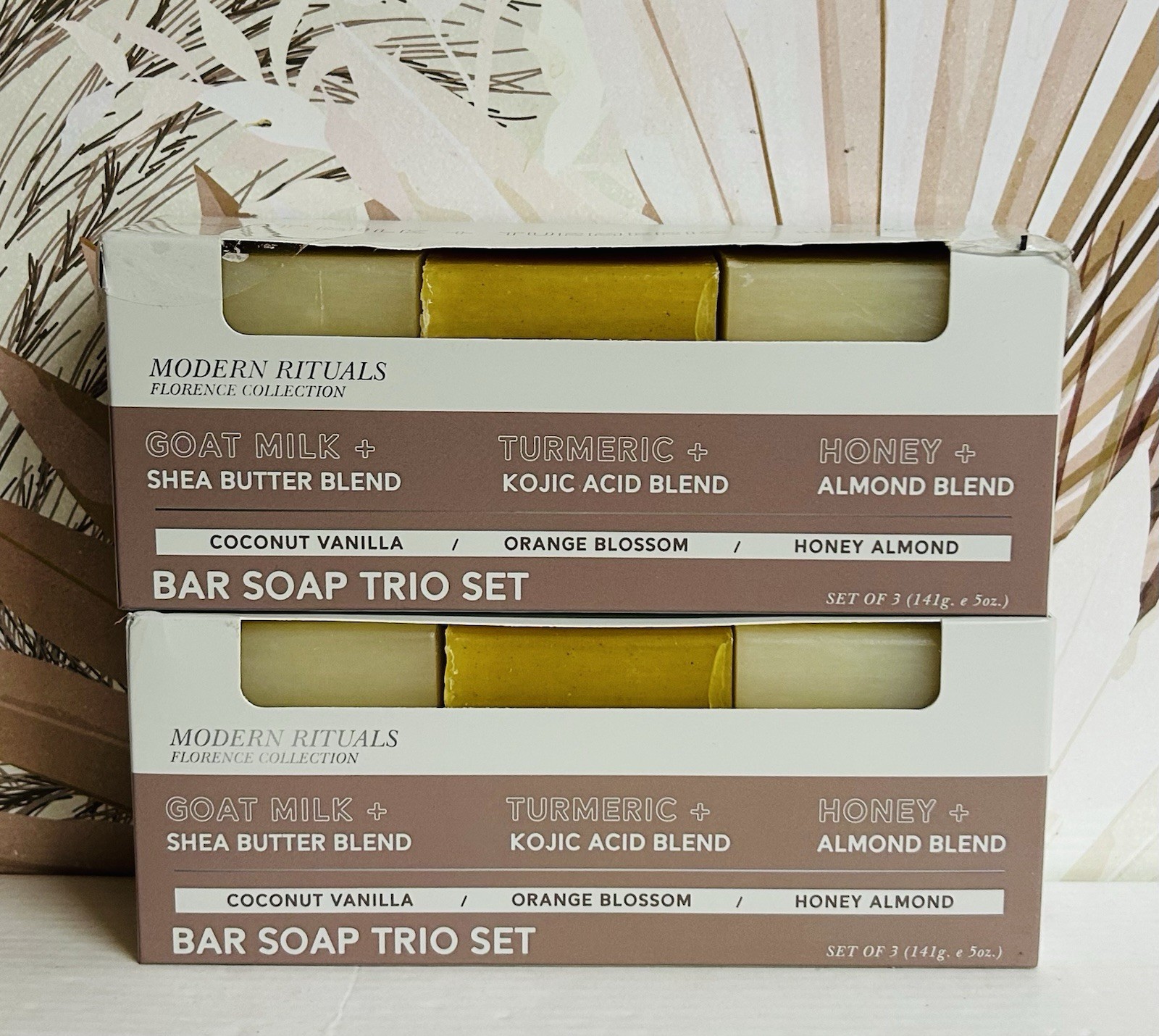 2-Pack Coconut Vanilla, Orange Blossom & Honey Almond Bar Soap Trio Set 5 oz
