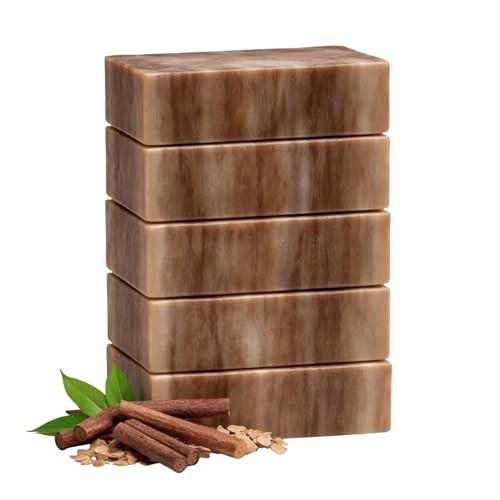 Natural Sandalwood Scented Soap 5 Pack – Triple Milled Moisturizing Bars, Organi