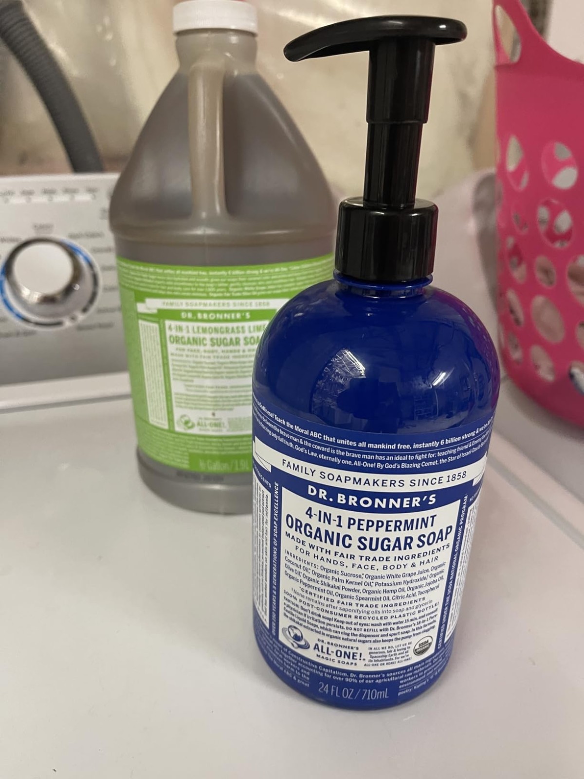 Dr. Bronner’s 64oz Organic Peppermint Sugar Soap – Cleansing & Moisturizing