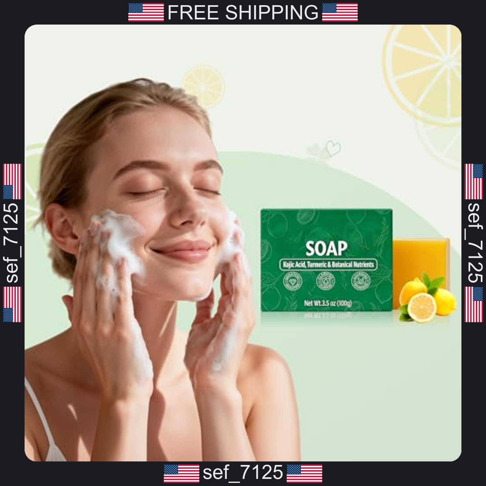2PCS Soul Soap, Upgraded Soul Turmeric Lemon Soap Bar, Turmeric Lemon Soap Bar,