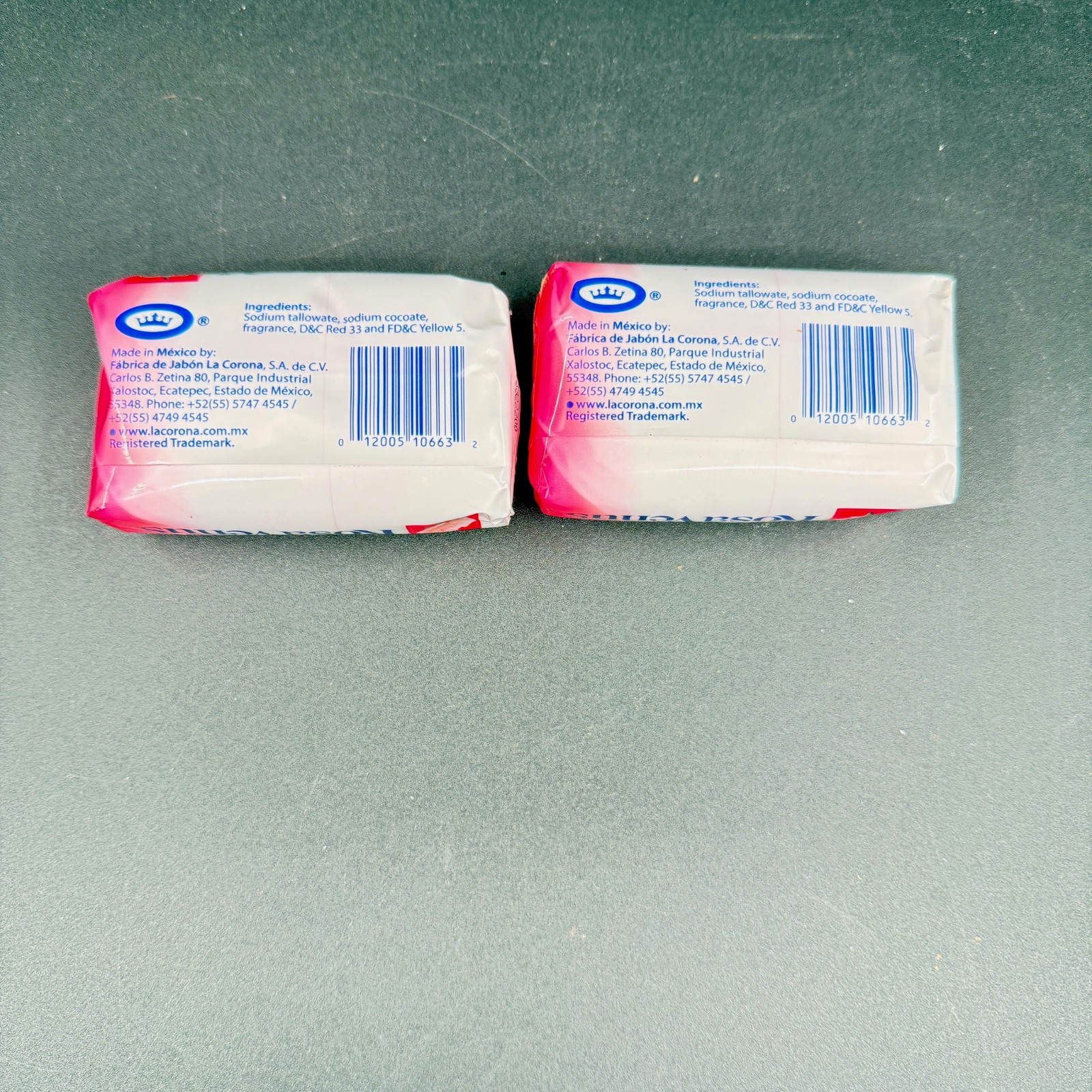 Pack of 2 Rosa Venus Pink Bar Soap 5.3 oz Classic Mexican Bath Soap La Corona