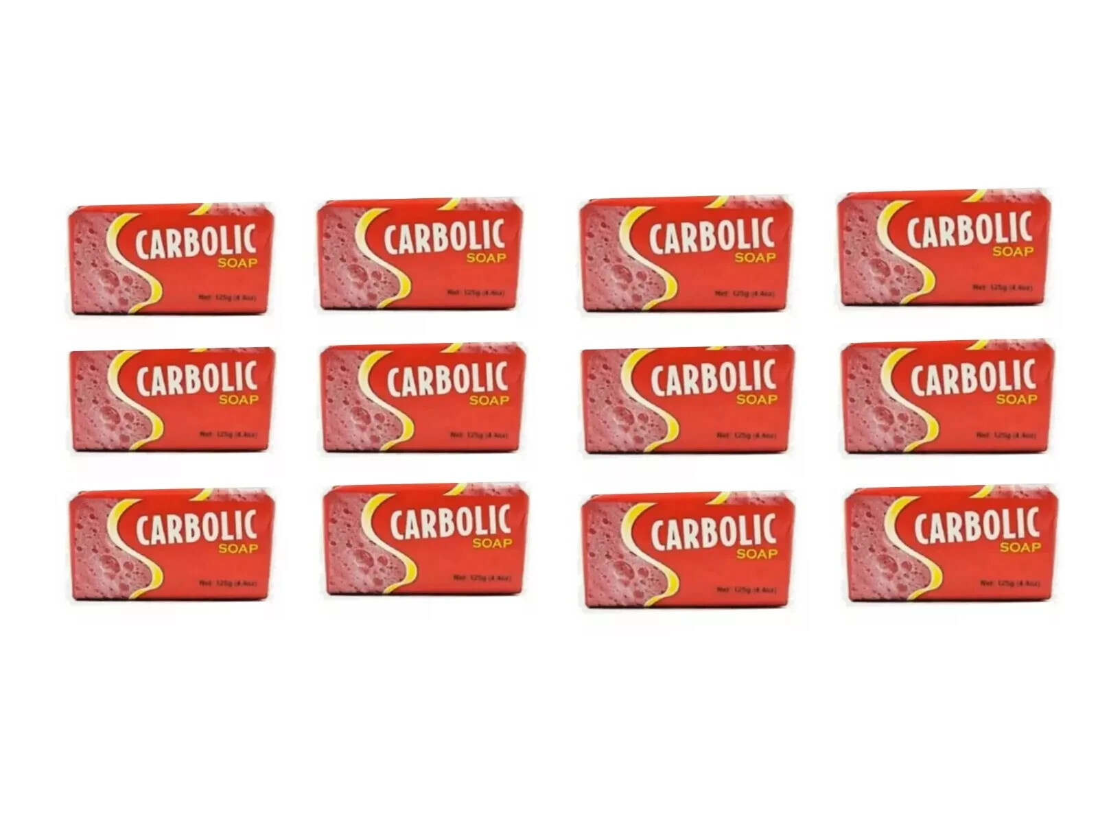 12x Carbolic Soap Antiseptic Old Fashioned Traditional Bath & Body Soap 125g